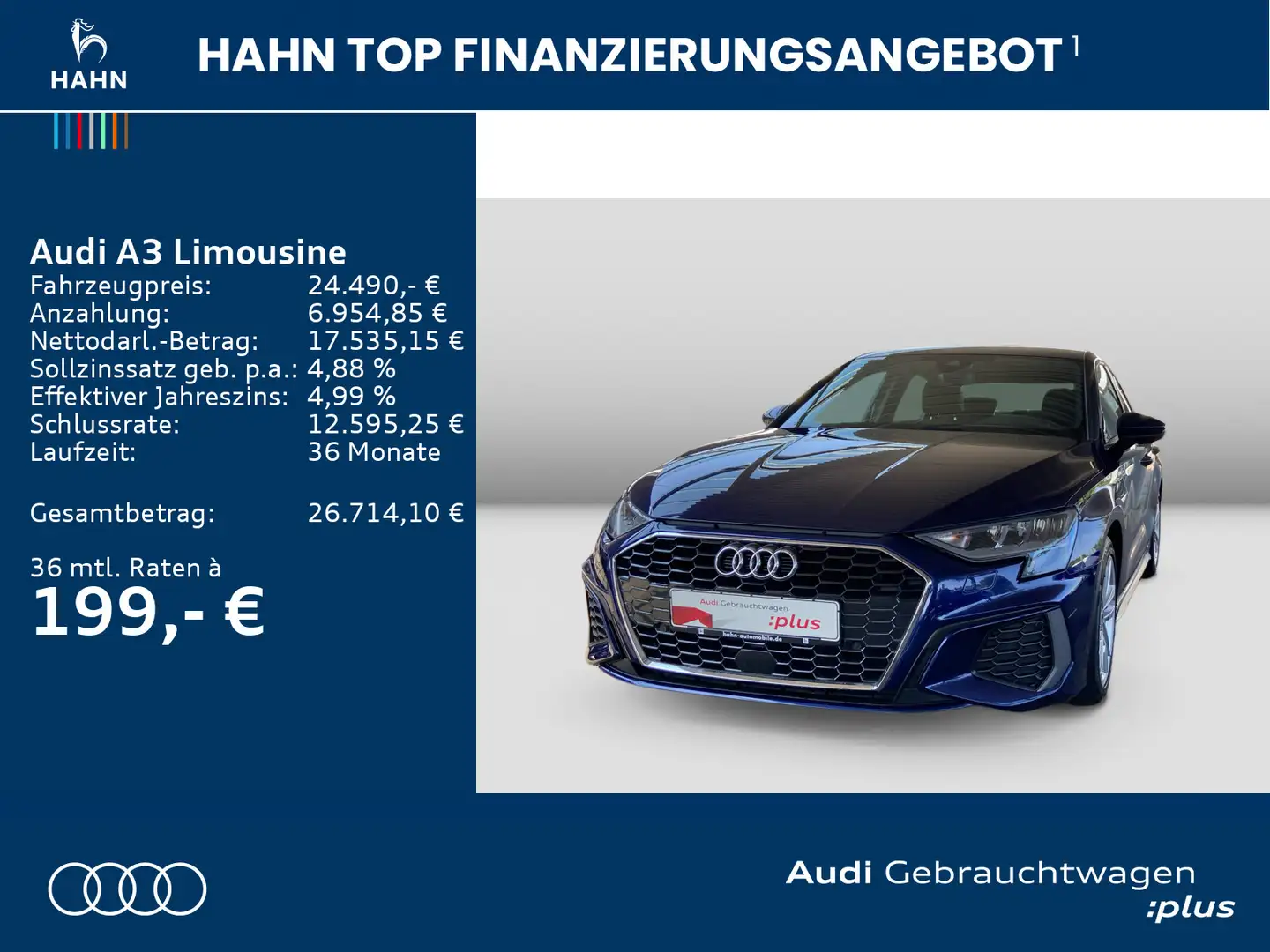 Audi A3 35 TDI S-tronic S line Navi Einpark Blauw - 2