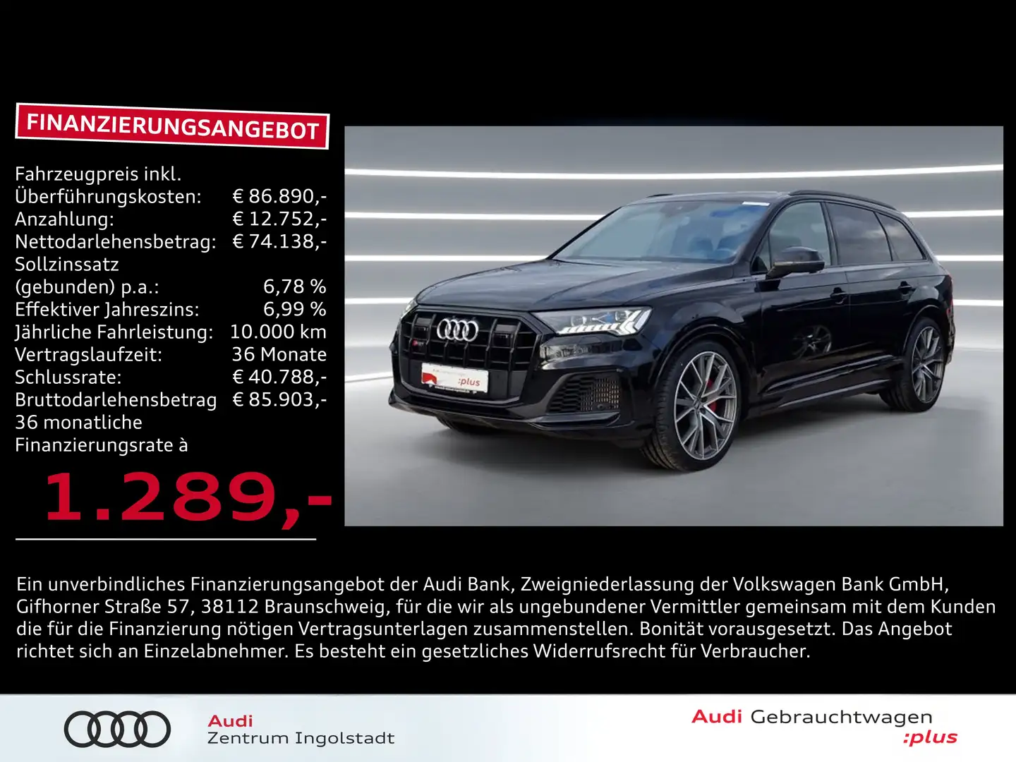 Audi SQ7 TDI HD-MATRIX 22" S-Sitze Pano STHZG NP:133T Noir - 1