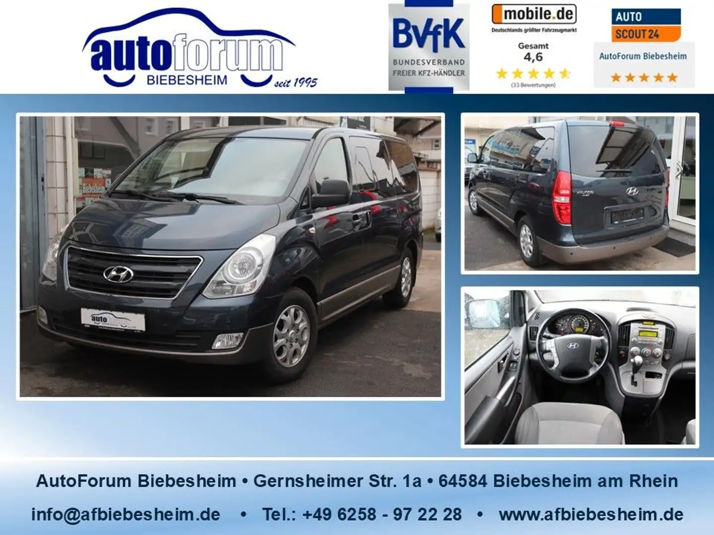 Hyundai H-1 2.5 CRDi Travel Comfort Automatik Sitzhzng Bleu - 1