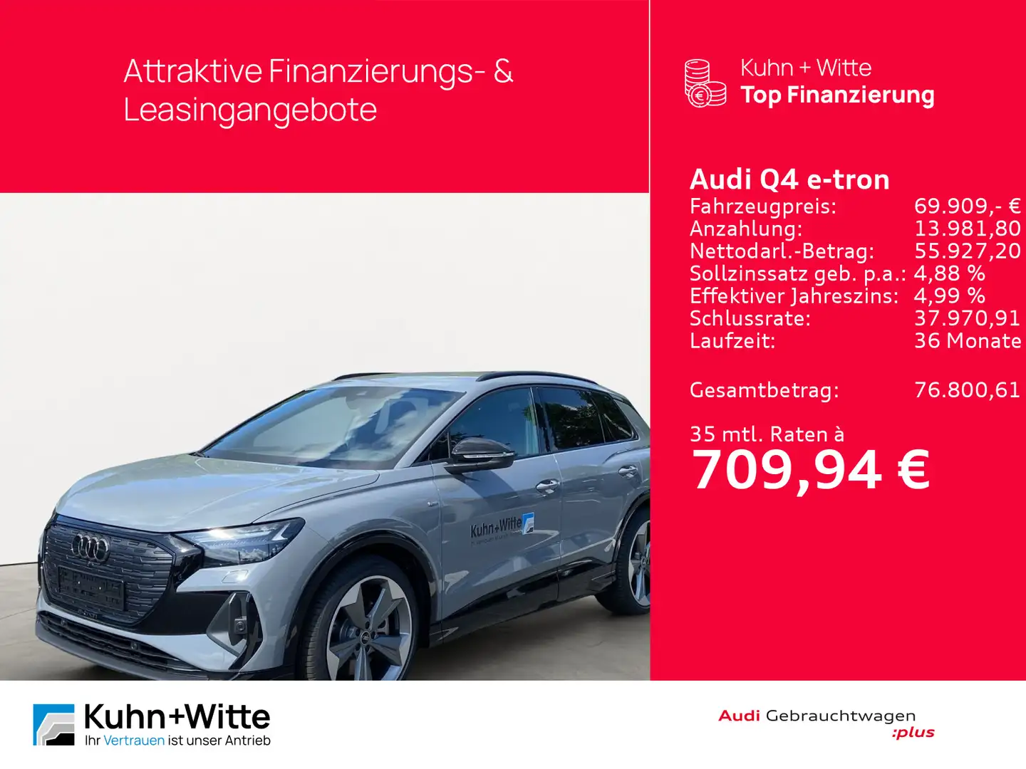 Audi Q4 e-tron 45 210 kW *RFK*Audiconnect*Sitzheizung Grau - 1