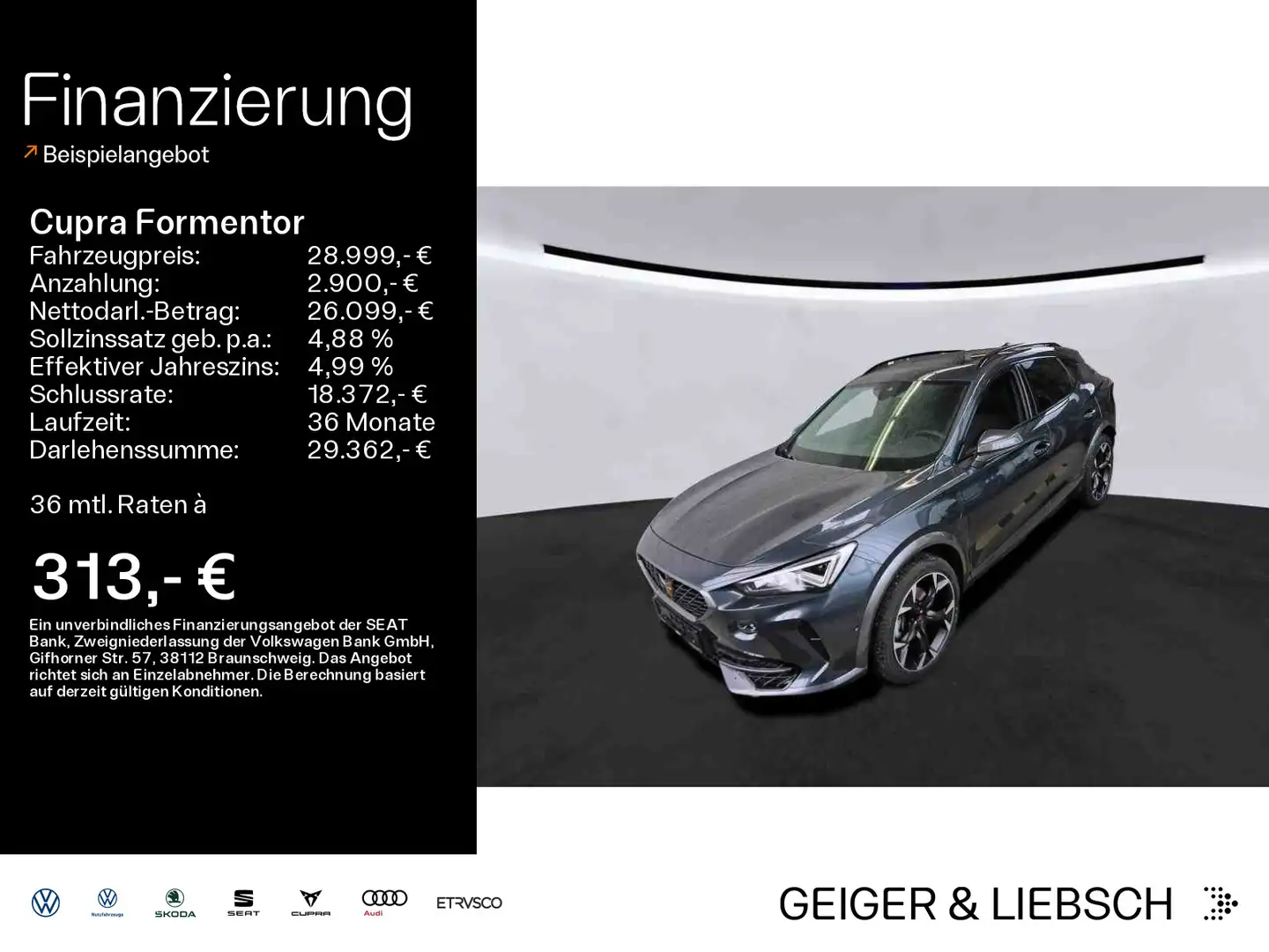 CUPRA Formentor 1.4 e-Hybrid*PANO*KAMERA*NAVI*KLIMA*PD Gris - 1