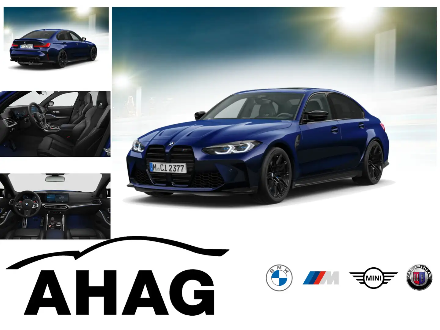 BMW M3 Competion M xDrive Innovationsp. Klimaaut. Blau - 1