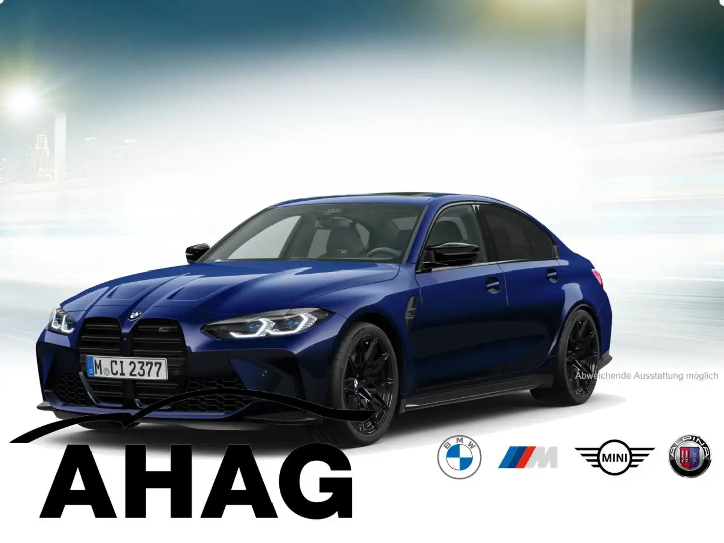 BMW M3 Competion M xDrive Innovationsp. Klimaaut. Blau - 2