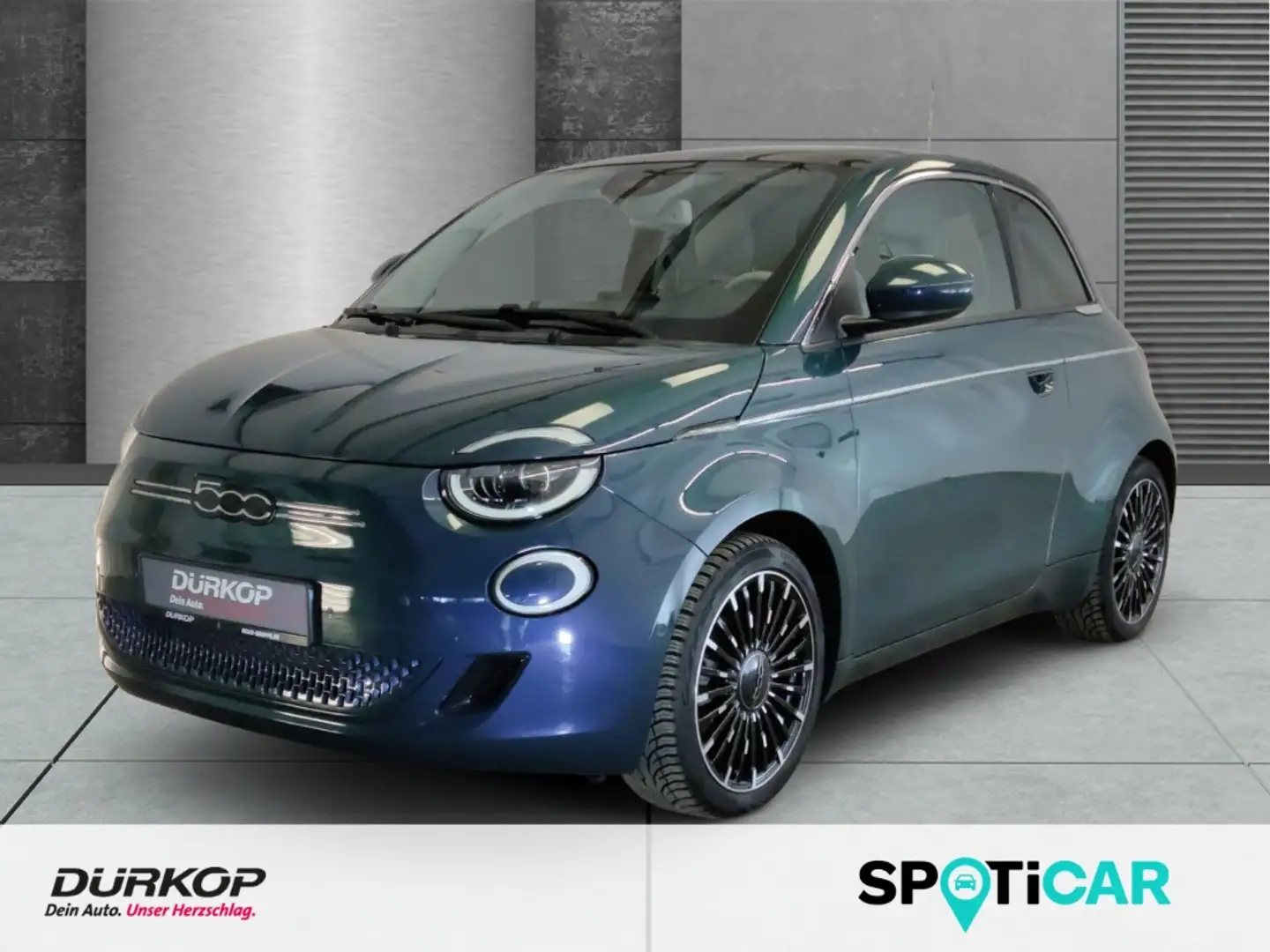 Fiat 500e La Prima Navi JBL Pano CarPlay Keyless Kamera Lede Grün - 1