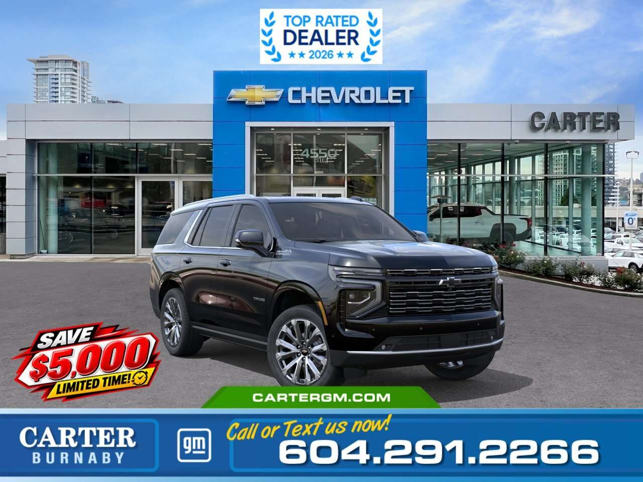 Black 2026 Chevrolet Tahoe SUV / Crossover Four-Wheel Drive Automatic