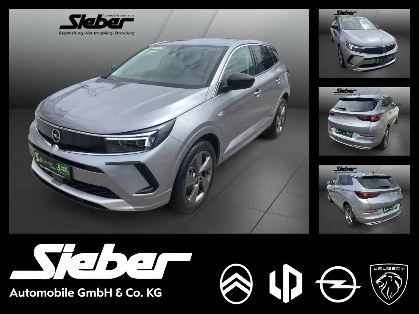 Opel Grandland 1.2 Turbo Elegance *Navi*LED*360 Cam* Grijs - 1