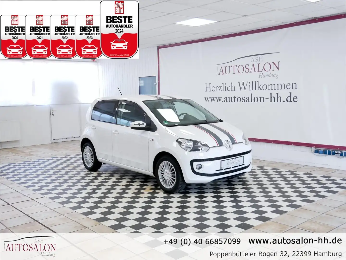 Volkswagen up! up high up!*2Vorb*Servicegepf*Leder*Navi*PDC*Sitzh Blanc - 1