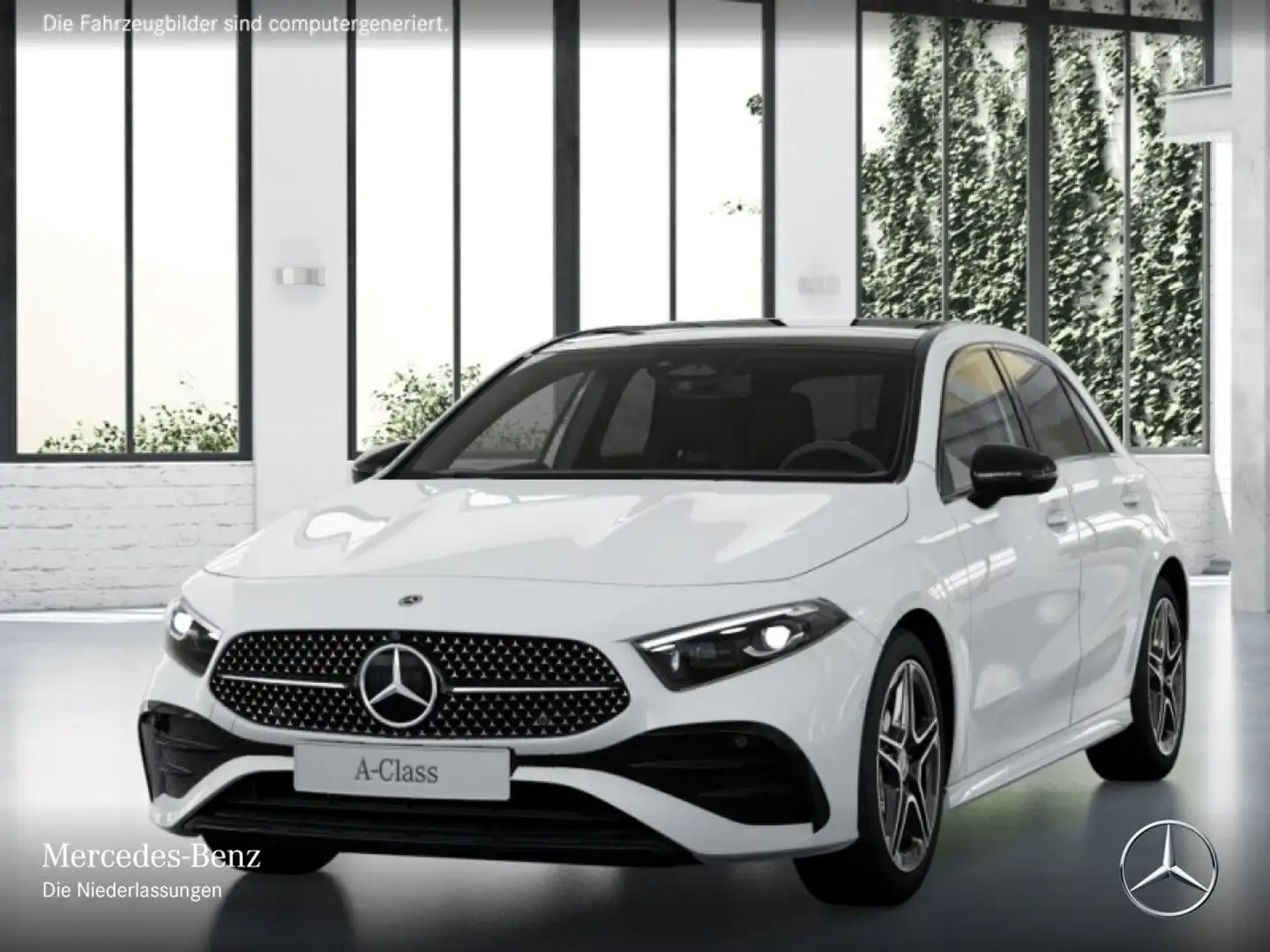 Mercedes-Benz A 200 AMG+NIGHT+PANO+360°+MULTIBEAM+STHZG+TOTW+7G Weiß - 2