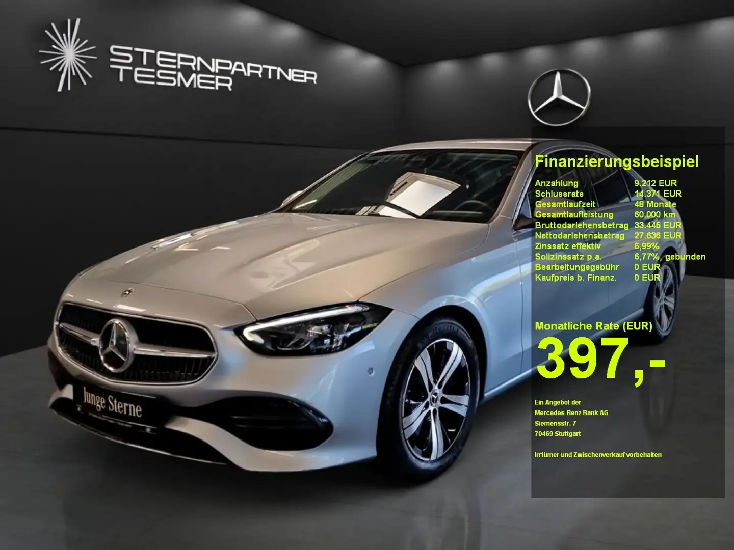 Mercedes-Benz C 200 d AVANTGARDE+KAMERA+LED+AMBIENTE+TOTW.+AHK Zilver - 1