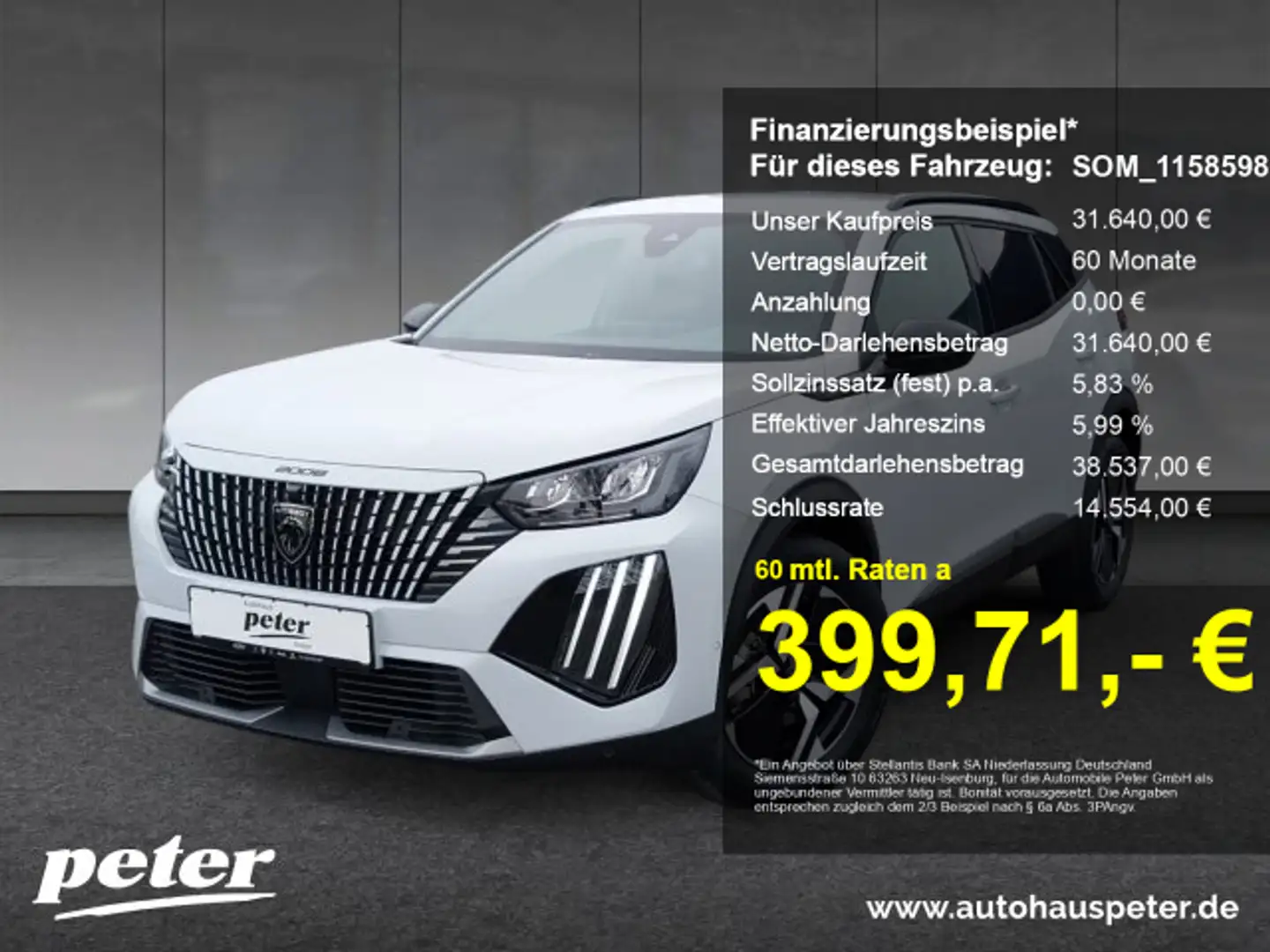Peugeot 2008 2008 Allure Hybrid DSC 136 Navi+SHZ+360°Kamera+ Blanco - 1