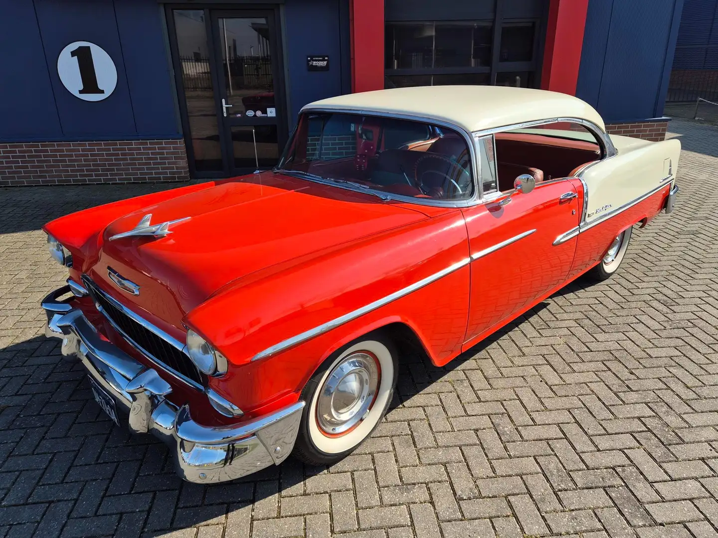 Chevrolet Bel Air 1955 Bel Air Hardtop Coupe V8, restored!! Rojo - 2