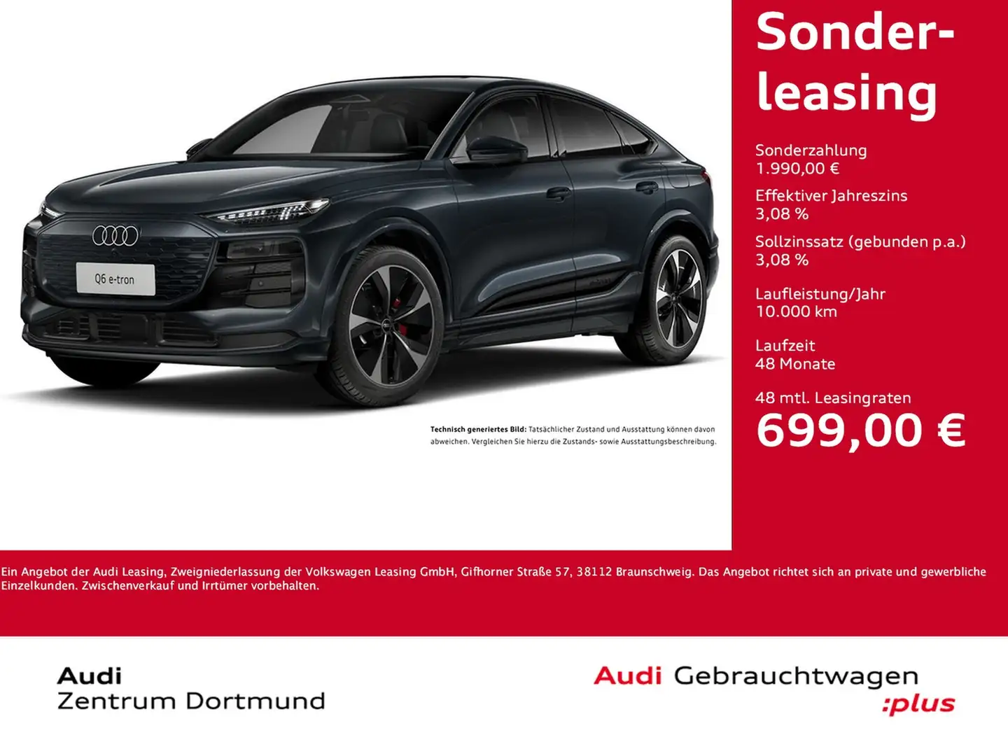 Audi Q6 e-tron Sportback quattro advanced PANO B&O Grau - 1