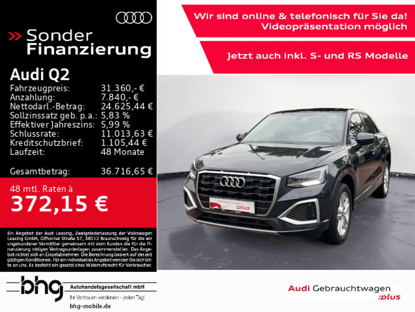 Audi Q2 30 TDI advanced LED/Navi/Kamera/Assist/uvm. Grau - 1