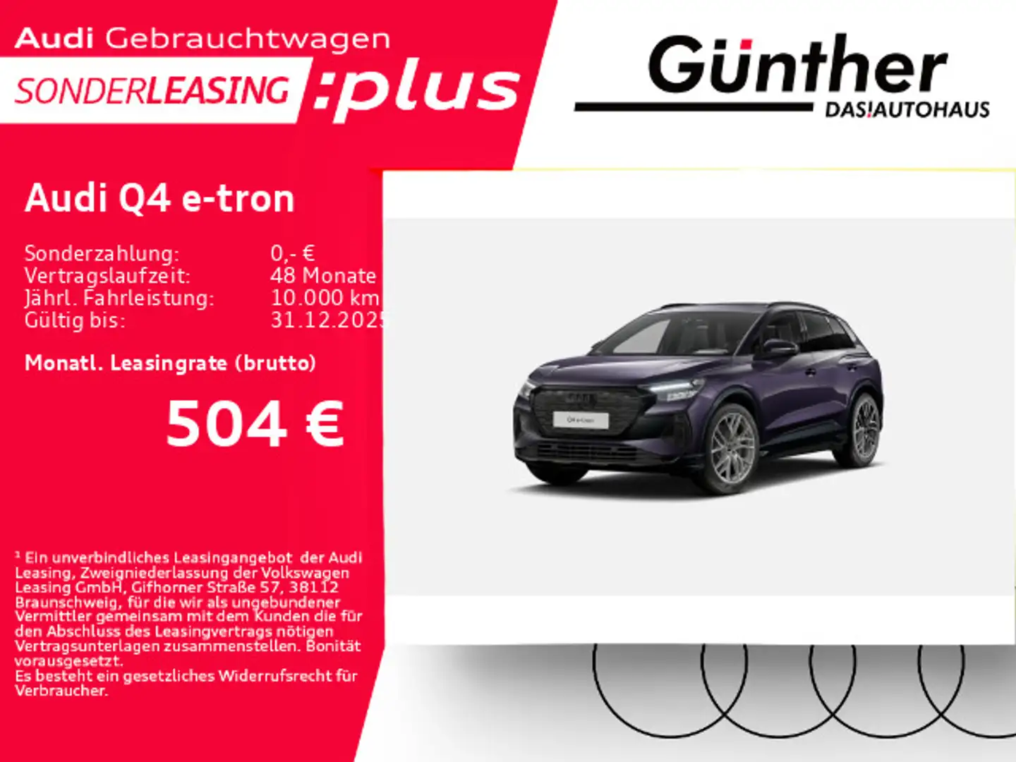 Audi Q4 e-tron 55 QUATTRO S LINE+WINTERRÄDER+AHK+PANO Violett - 1