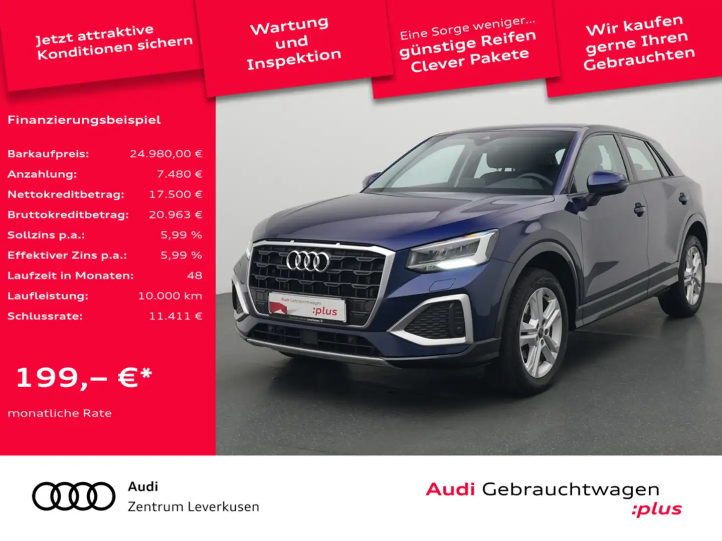 Audi Q2 advanced S-TRON KAM ACC SHZ APP PORT NAVI Blau - 1