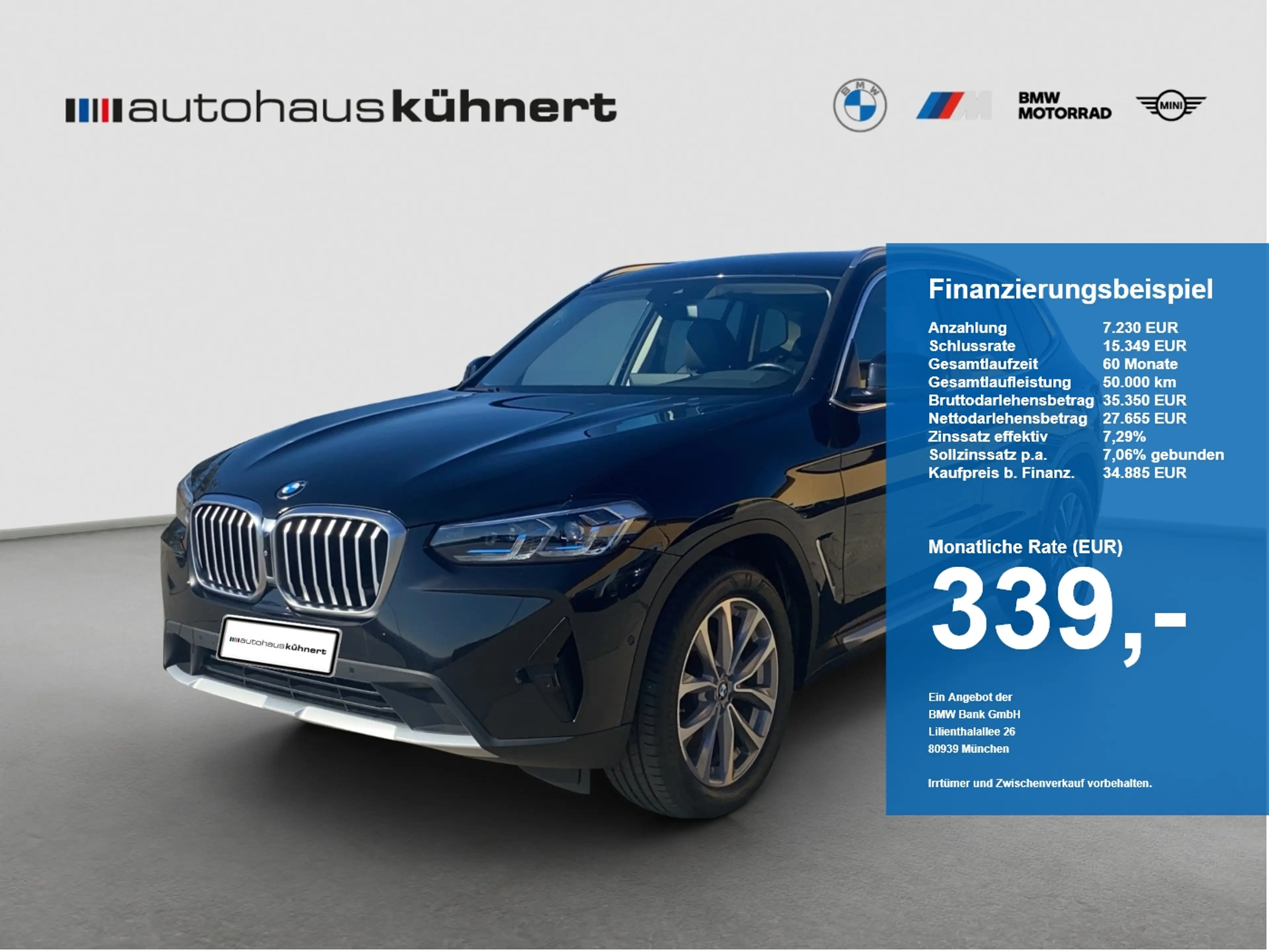 BMW X3 xDrive 20d Laser StHzg 360° AHK HiFi DAB