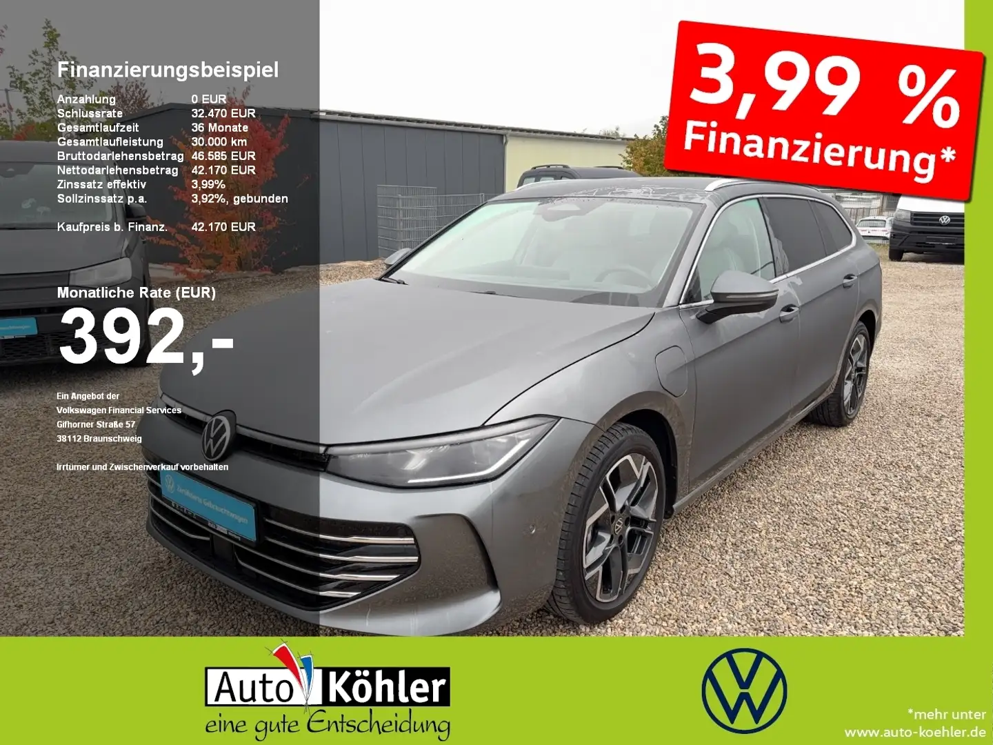 Volkswagen Passat Elegance eHybrid CarPlay+Matrix+CCS+ACC Grau - 1
