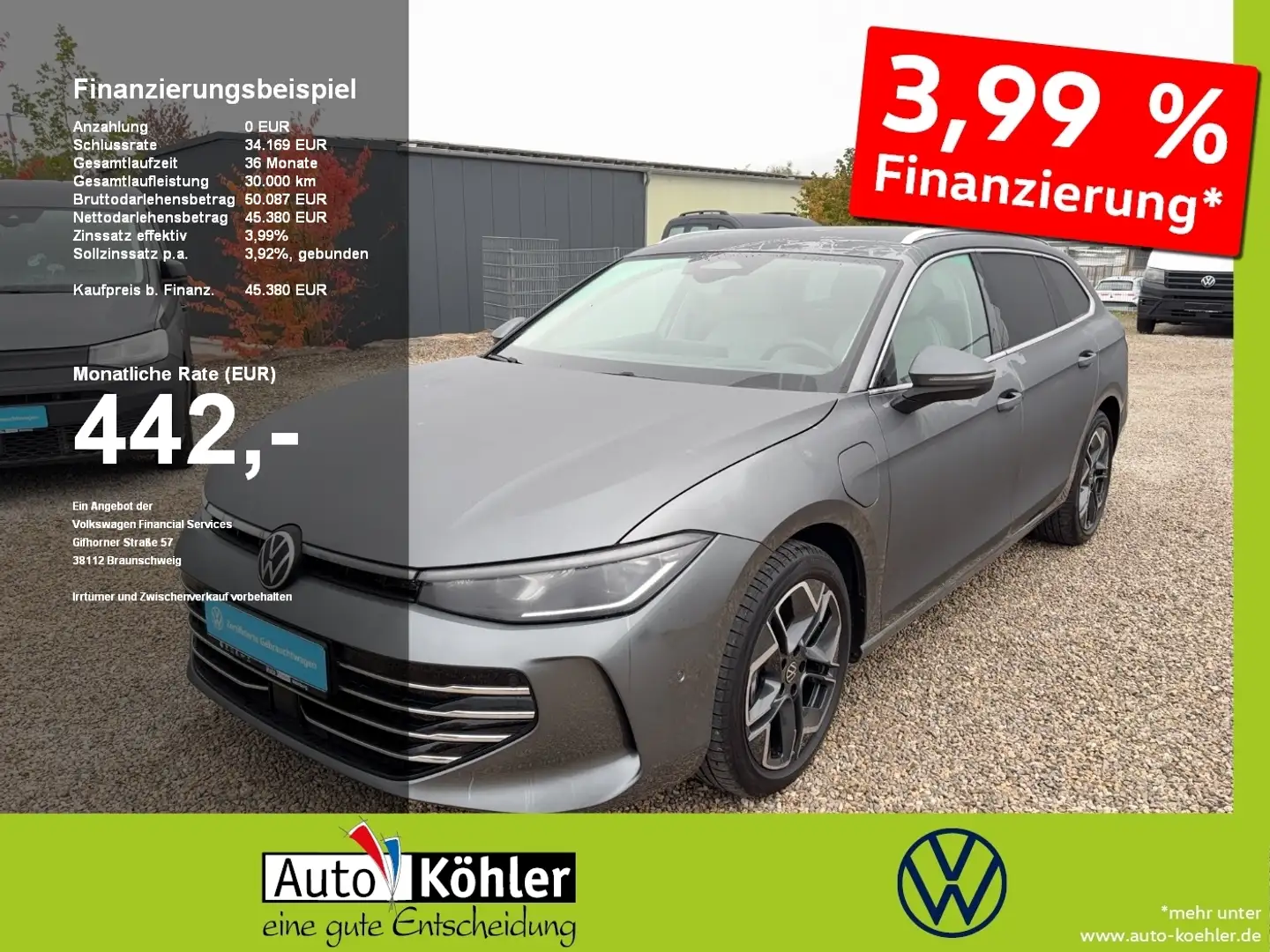 Volkswagen Passat Elegance eHybrid CarPlay+Matrix+CCS+ACC Grau - 1