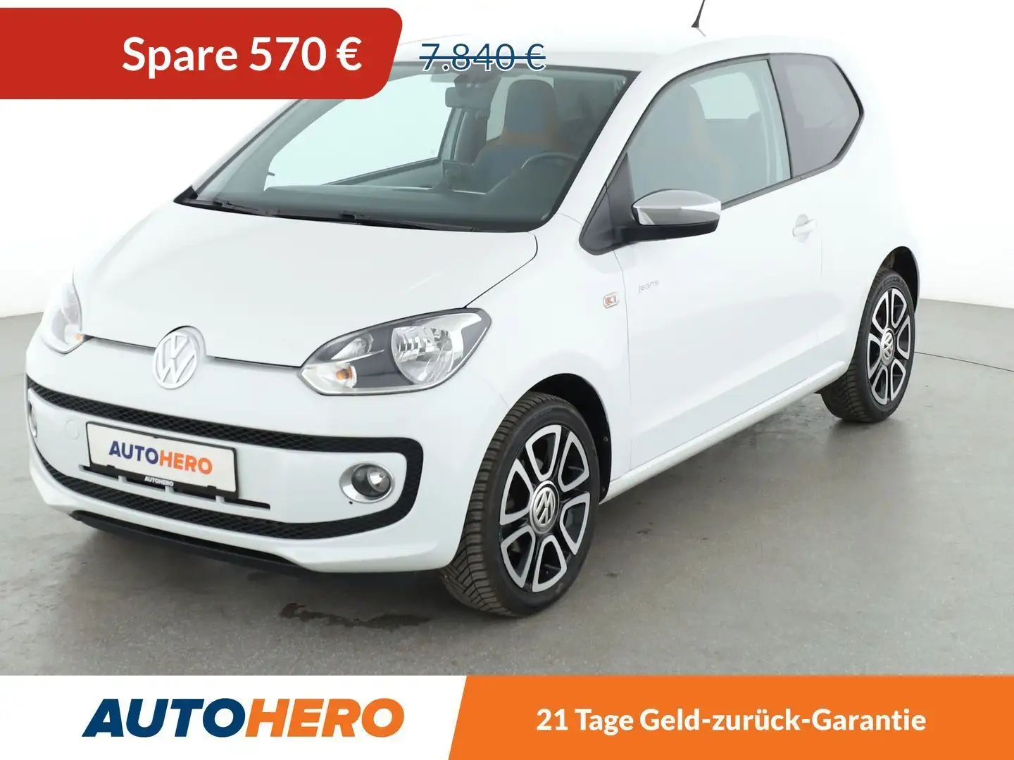 Volkswagen up! 1.0 Jeans up!*NAVI*TEMPO*KLIMA*ALU*GARANTIE* Weiß - 1