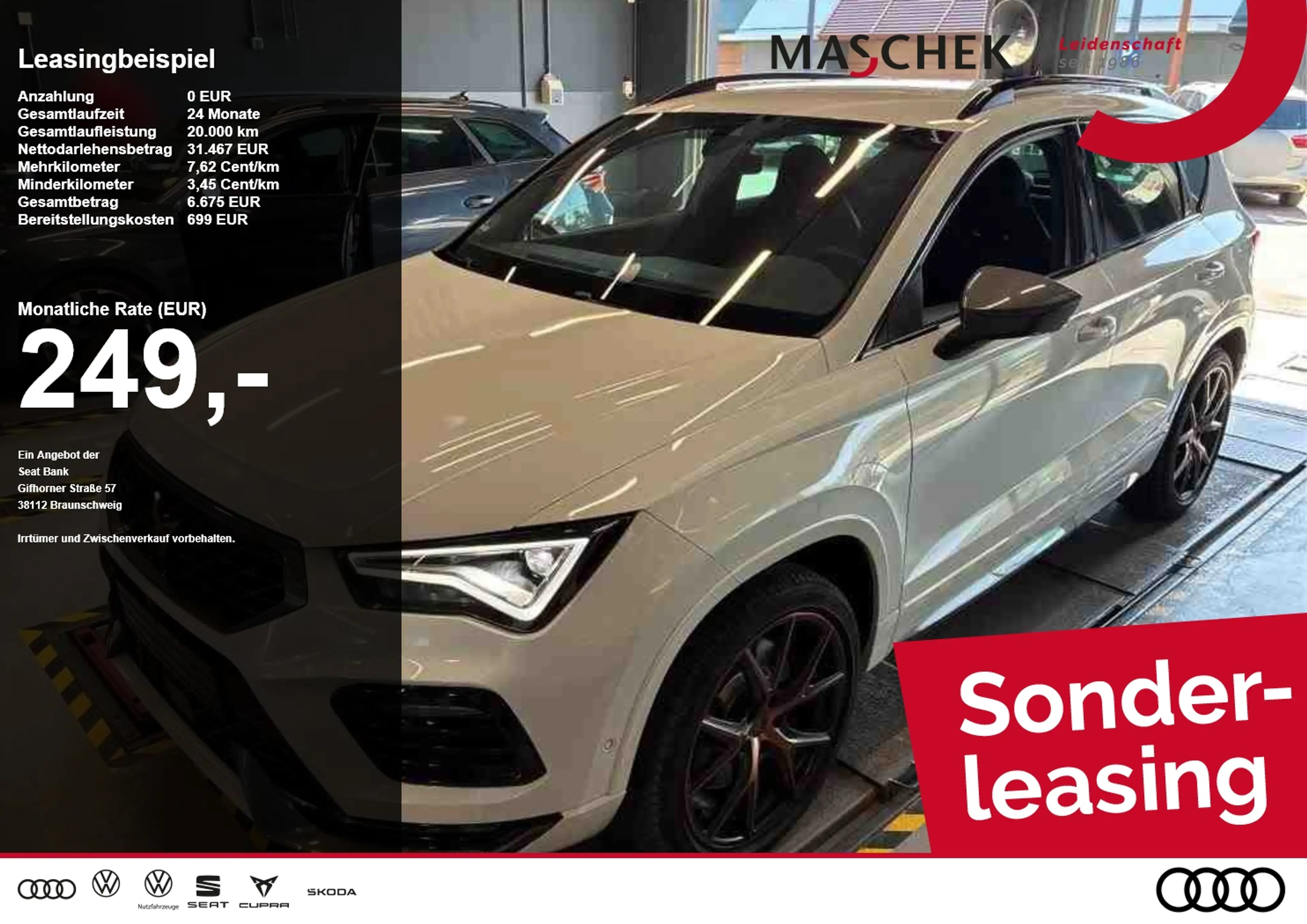 CUPRA Ateca VZ 2.0 TSI AHK Beats Frontscheibenh ACC Top View