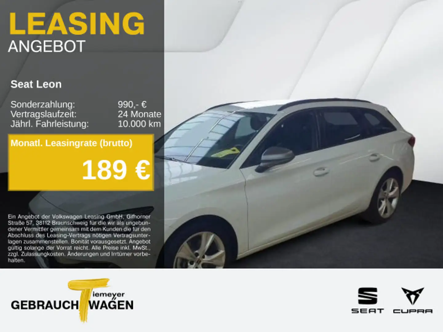 SEAT Leon Sportstourer 2.0 TDI DSG FR AHK KAMERA NAVI Weiß - 1