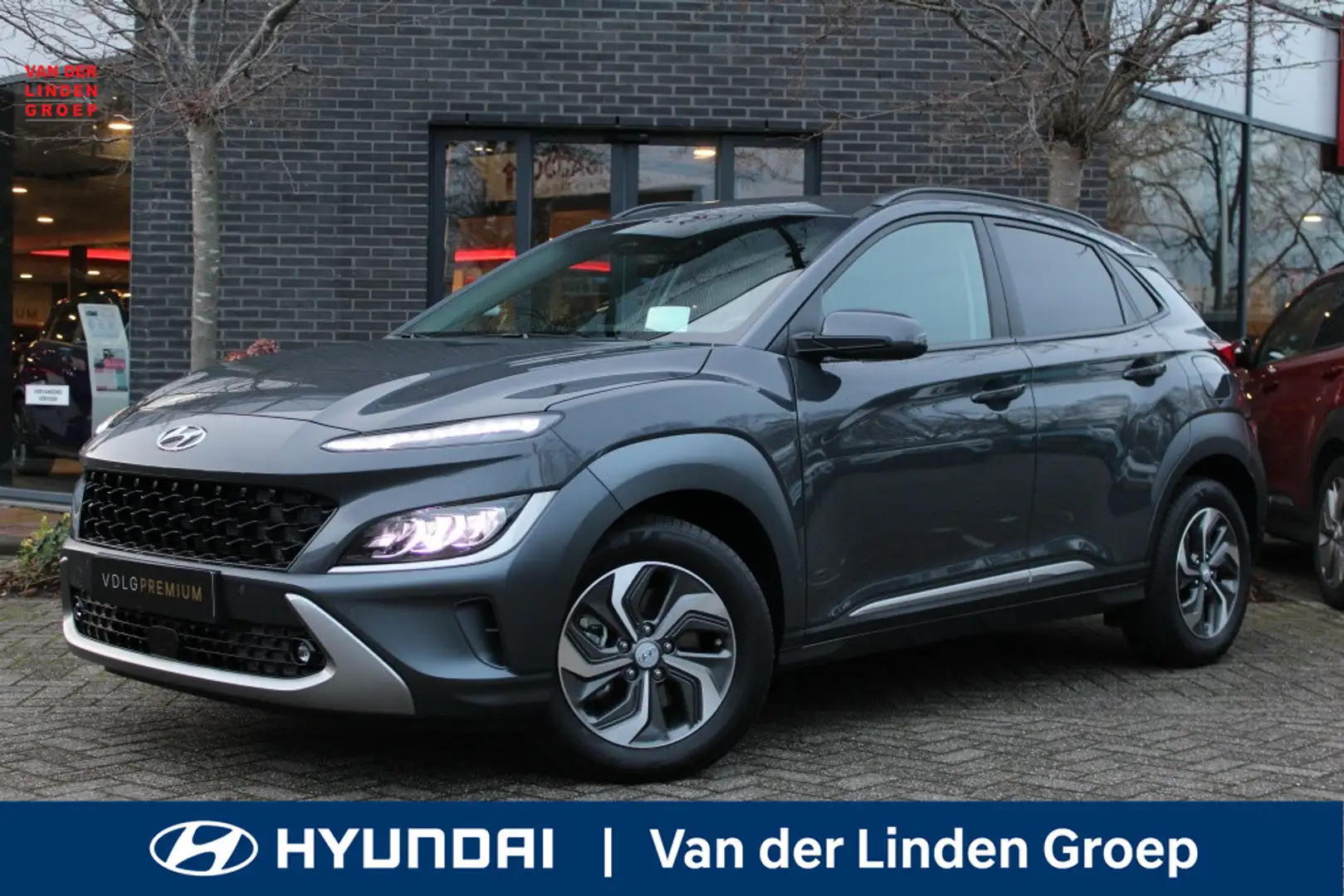 Hyundai KONA 1.6 GDI HEV Premium Navi/Leer/16"/Cam "RIJKLAARPRI Gris - 1