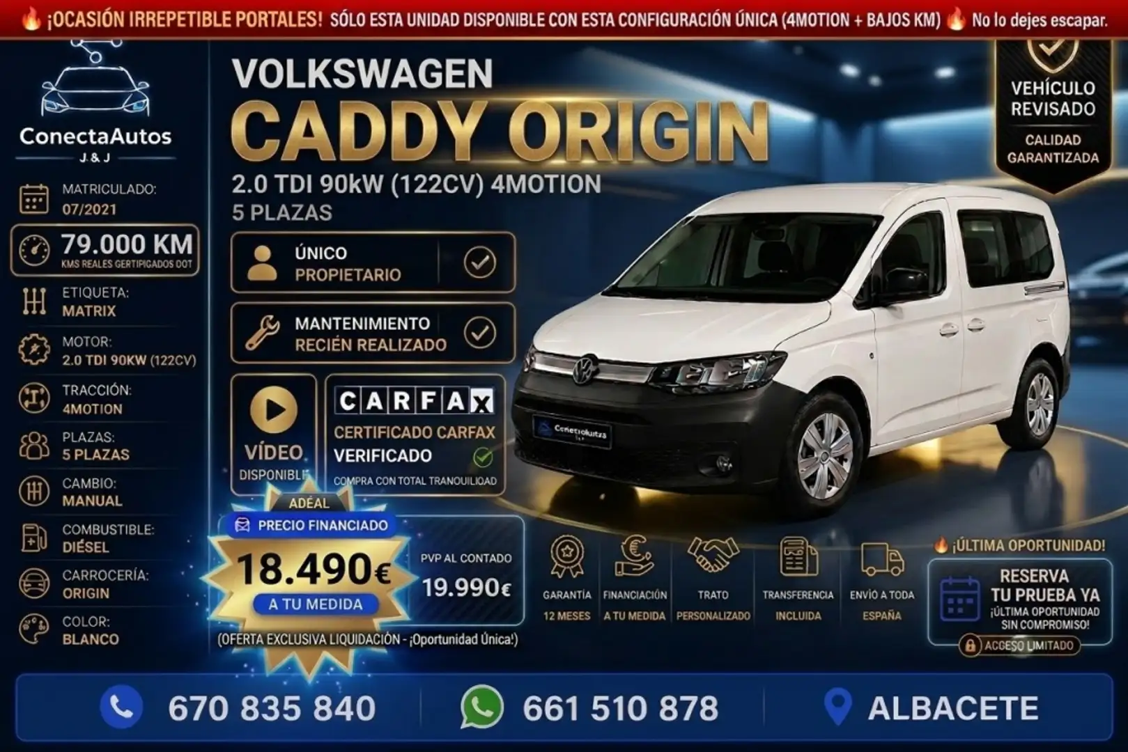 Volkswagen Caddy 2.0TDI Origin 4Motion 90KW - 1