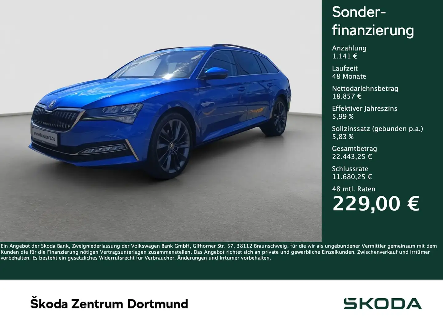 Skoda Superb Combi 1.4 iV LM19 NAVI LED SITZHEIZUNG Blu/Azzurro - 1