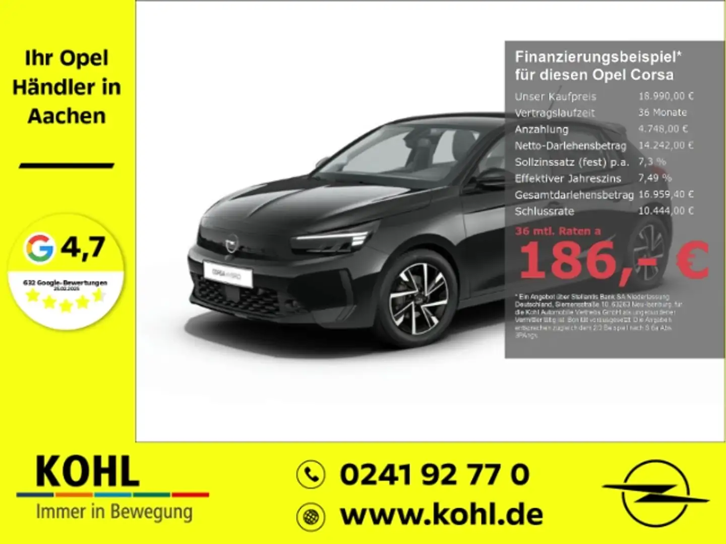 Opel Corsa Edition 1.2 Hybrid 110PS Klima LED PDC DAB Noir - 1