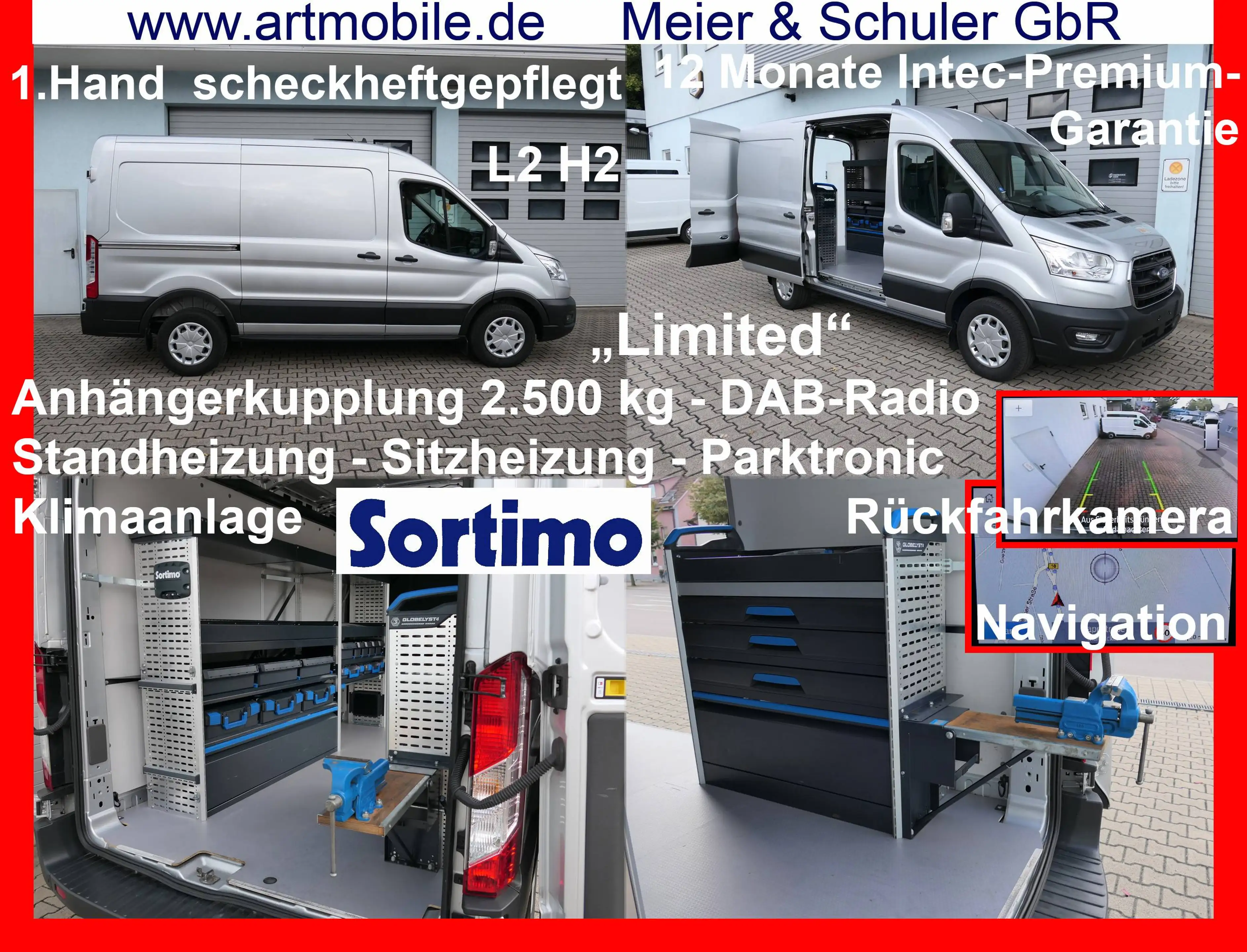 Ford Transit 350 L2 Limited SORTIMO AHK Stand+Sitzheizung Navi