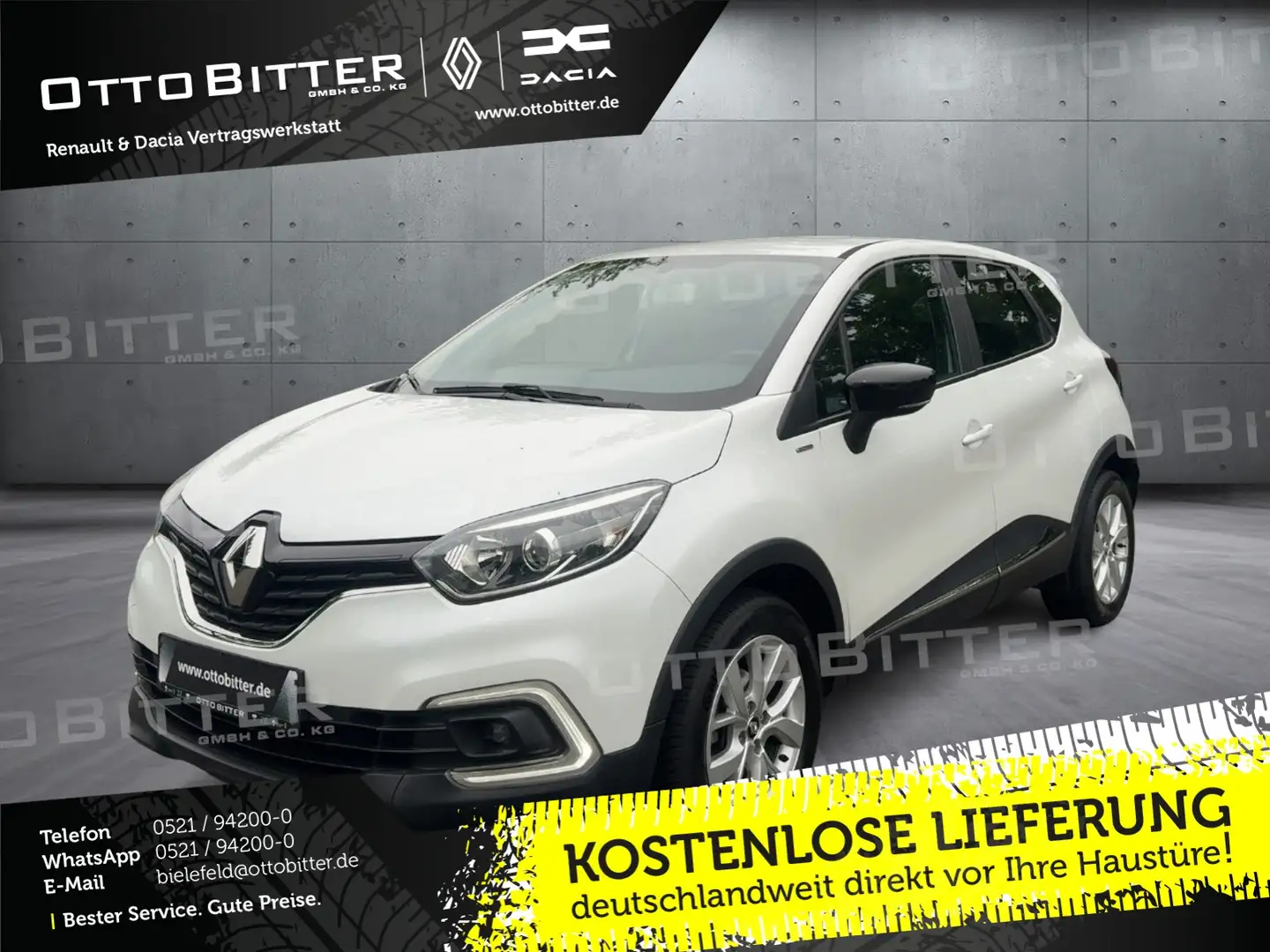 Renault Captur Limited TCe90 SITZH/ALU/KAMERA/GJR/NAVI Blanc - 1