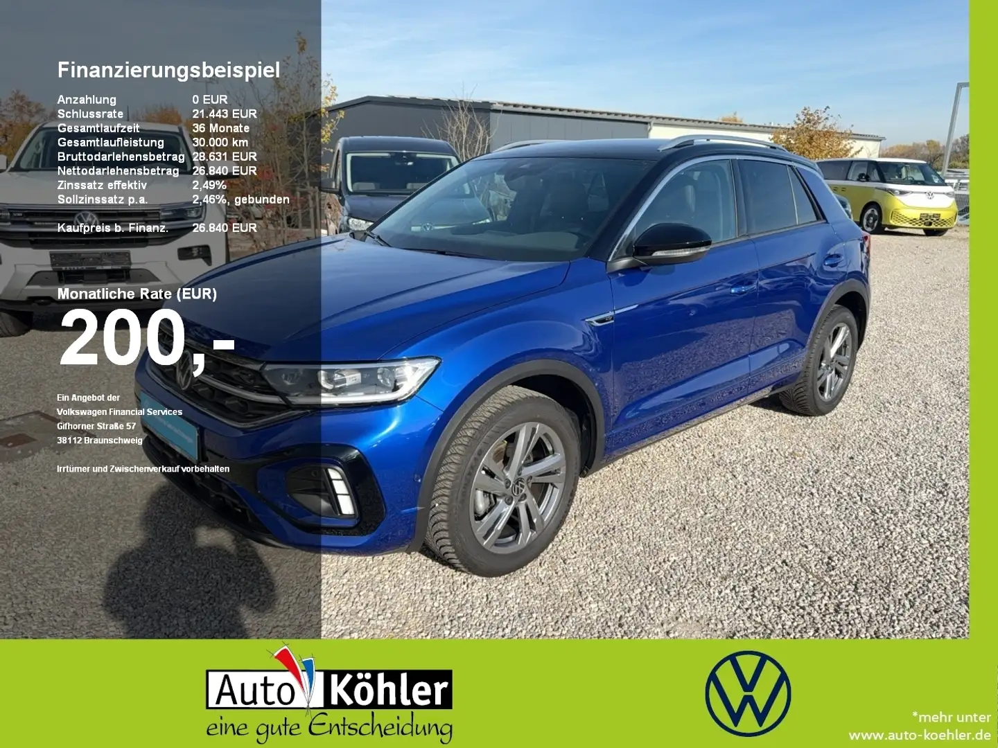 Volkswagen T-Roc R-Line TSi NWAnschlussgarantie/ Matrix ACC Blau - 1