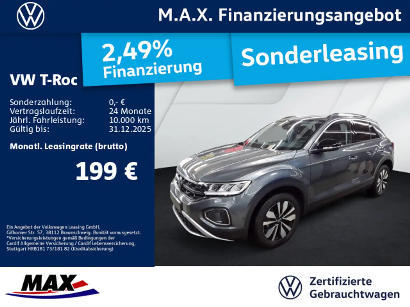 Volkswagen T-Roc 1.0 TSI GOAL LED+PDC+ACC+NAVI+LANE ASSIST Gris - 1