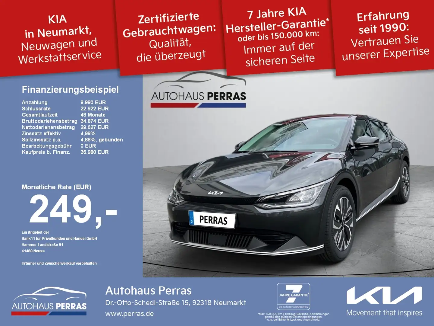 Kia EV6 77.4 kWh AWD Wärmepumpe Grau - 1