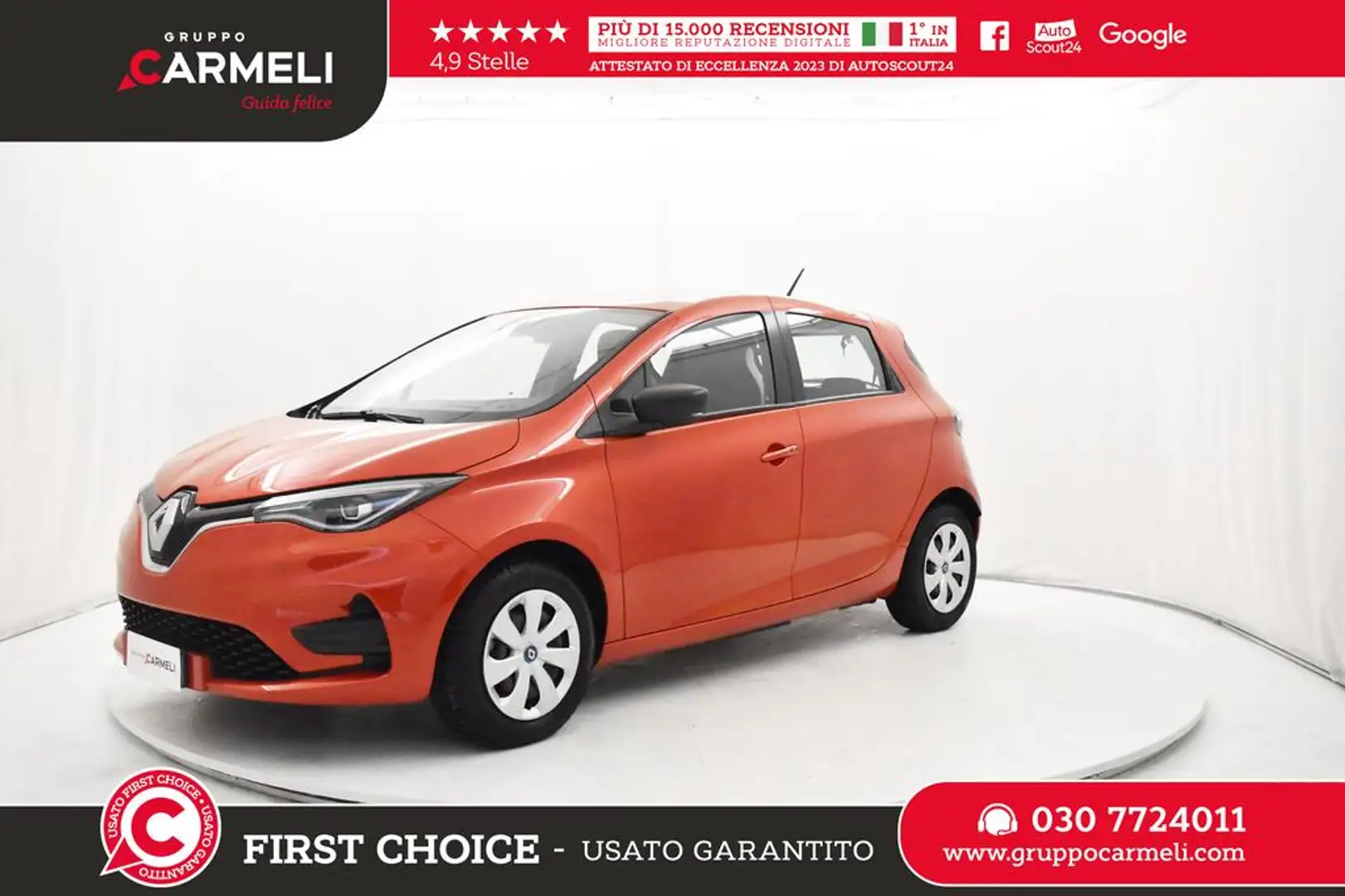 Renault ZOE Life R110 Flex -BATTERIA A NOLEGGIO Rosso - 1
