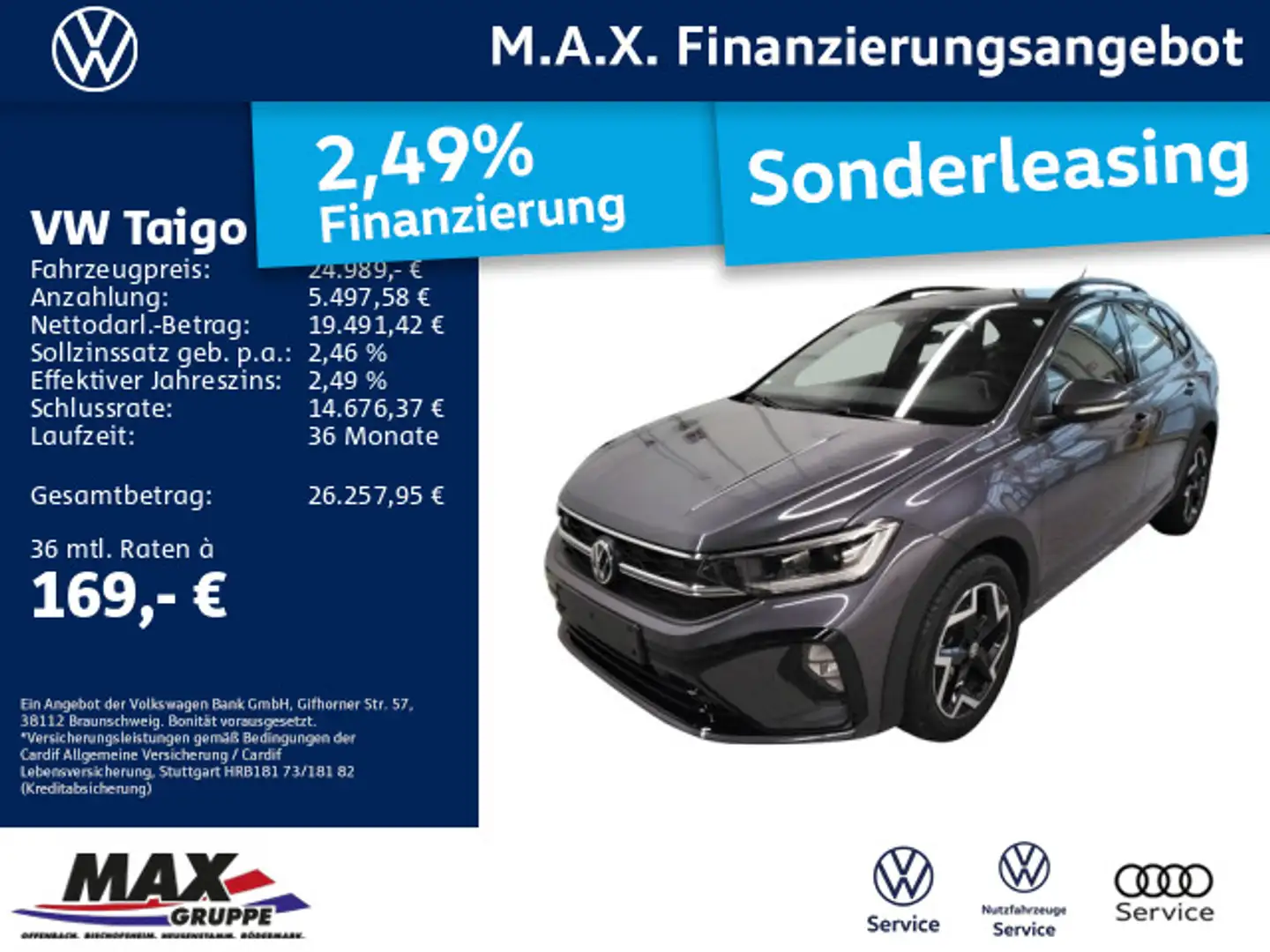 Volkswagen Taigo 1.0 R-LINE IQ.LIGHT+NAVI+KAMERAI+ACC+DIGI+ Gris - 1