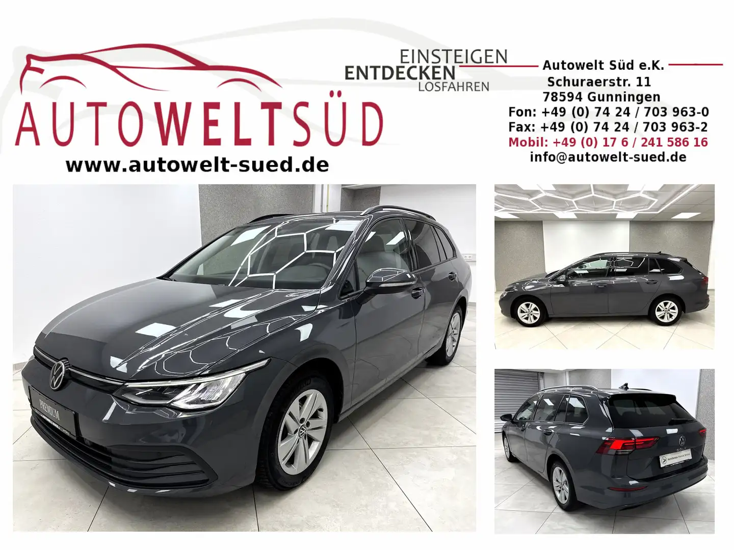 Volkswagen Golf Variant 2.0 TDI ACC AHK LED Navi DAB 2xSpur Grau - 1