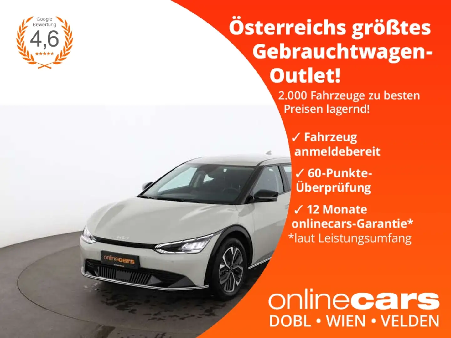 Kia EV6 Elektro 77,4kWh Aut LED RADAR NAV LEDER R-CAM Gris - 1