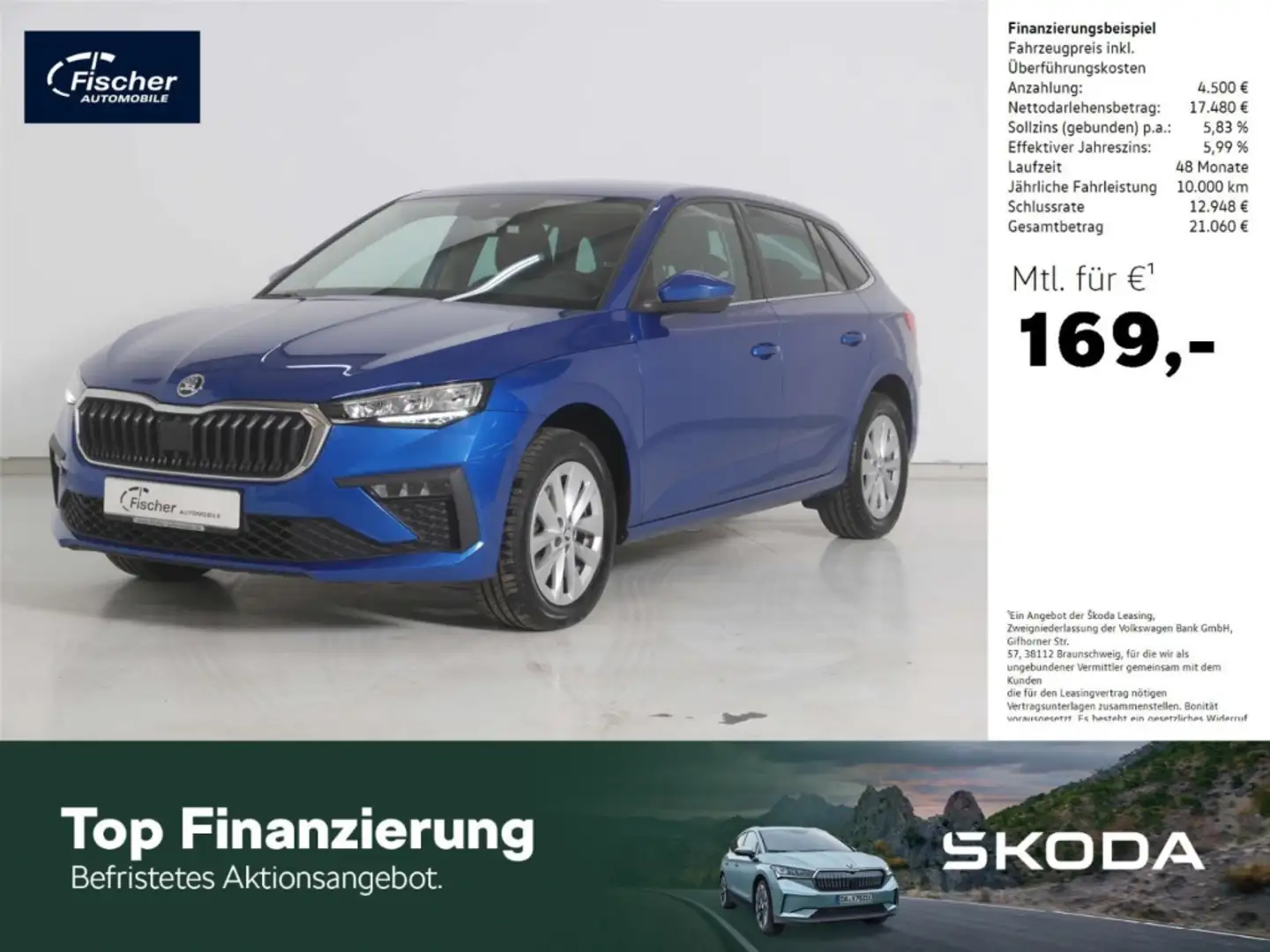 Skoda Scala 1.0 TSI Selection DSG LED/DC/Kessy/RFK/PDC Blau - 1