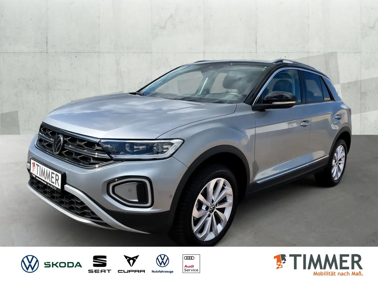Volkswagen T-Roc 1.5 TSI DSG STYLE *AHK *LED *ACC *VIRTUAL *NAVI * Argent - 1
