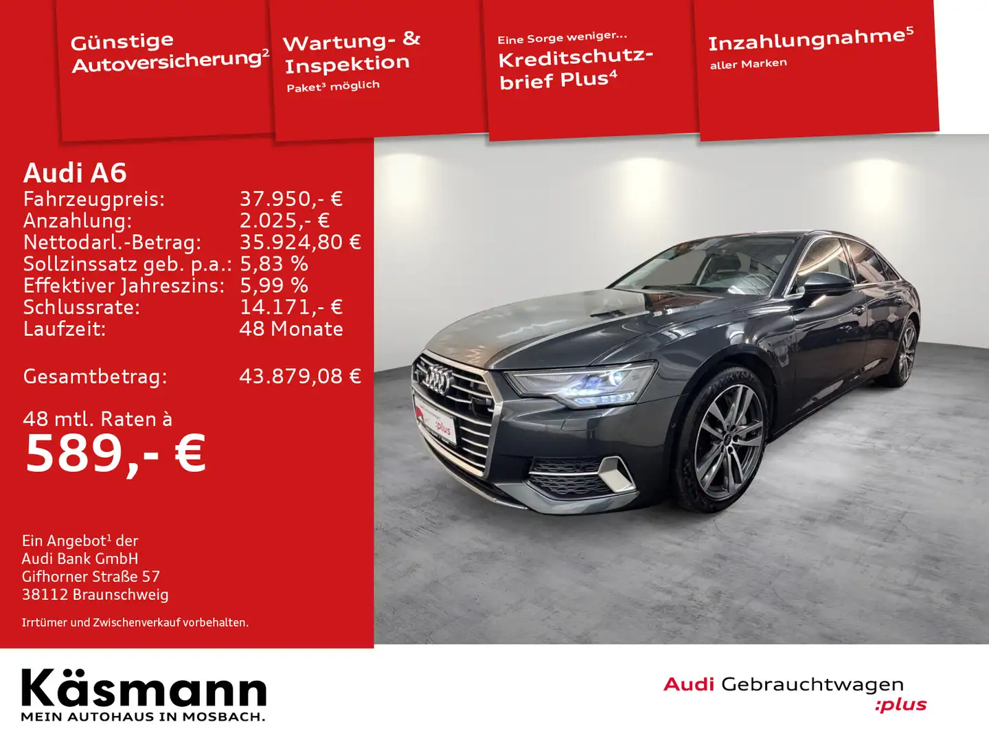 Audi A6 Lim. sport 50TFSIe quattro LED NAV KAM ACC SH Grau - 2