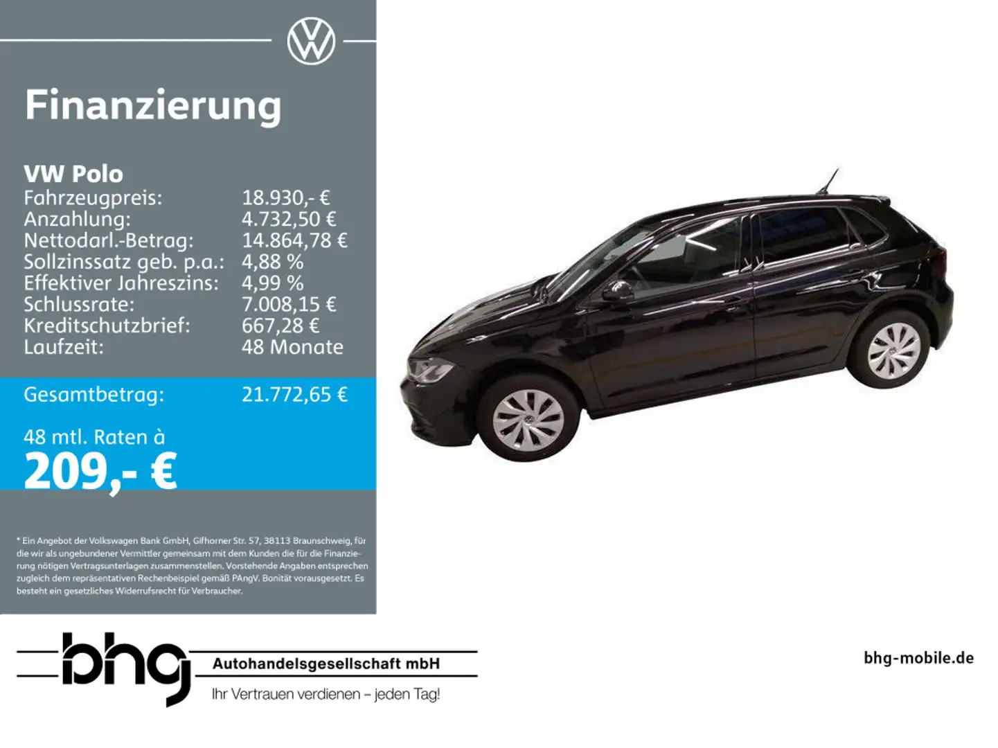 Volkswagen Polo Life 1.0 TSI PDC SHZ KLIMA LED App-Connect Schwarz - 1