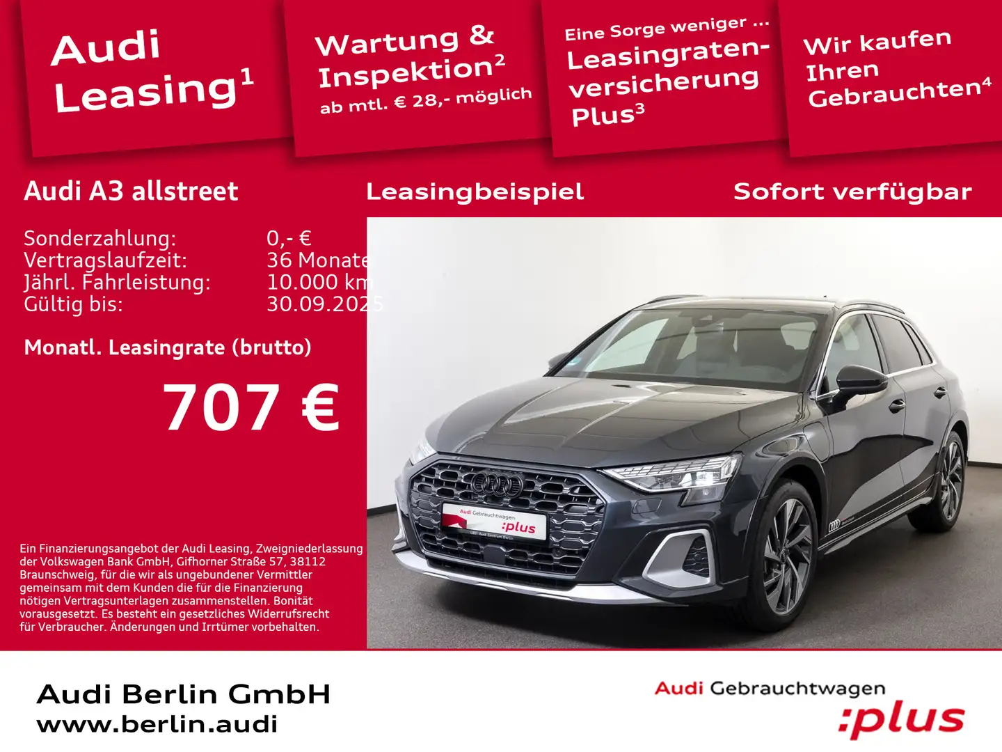 Audi A3 40 TFSI e S tronic Grau - 1