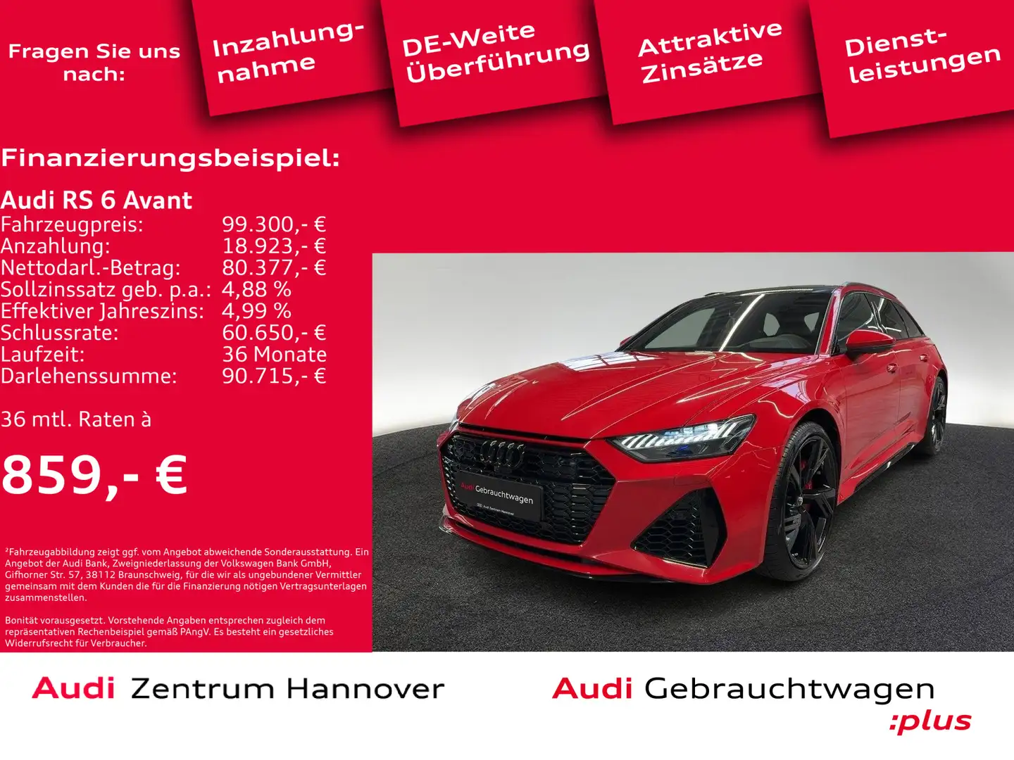 Audi RS6 4.0 TFSI quattro Standh. HuD Laser Pa Rouge - 2