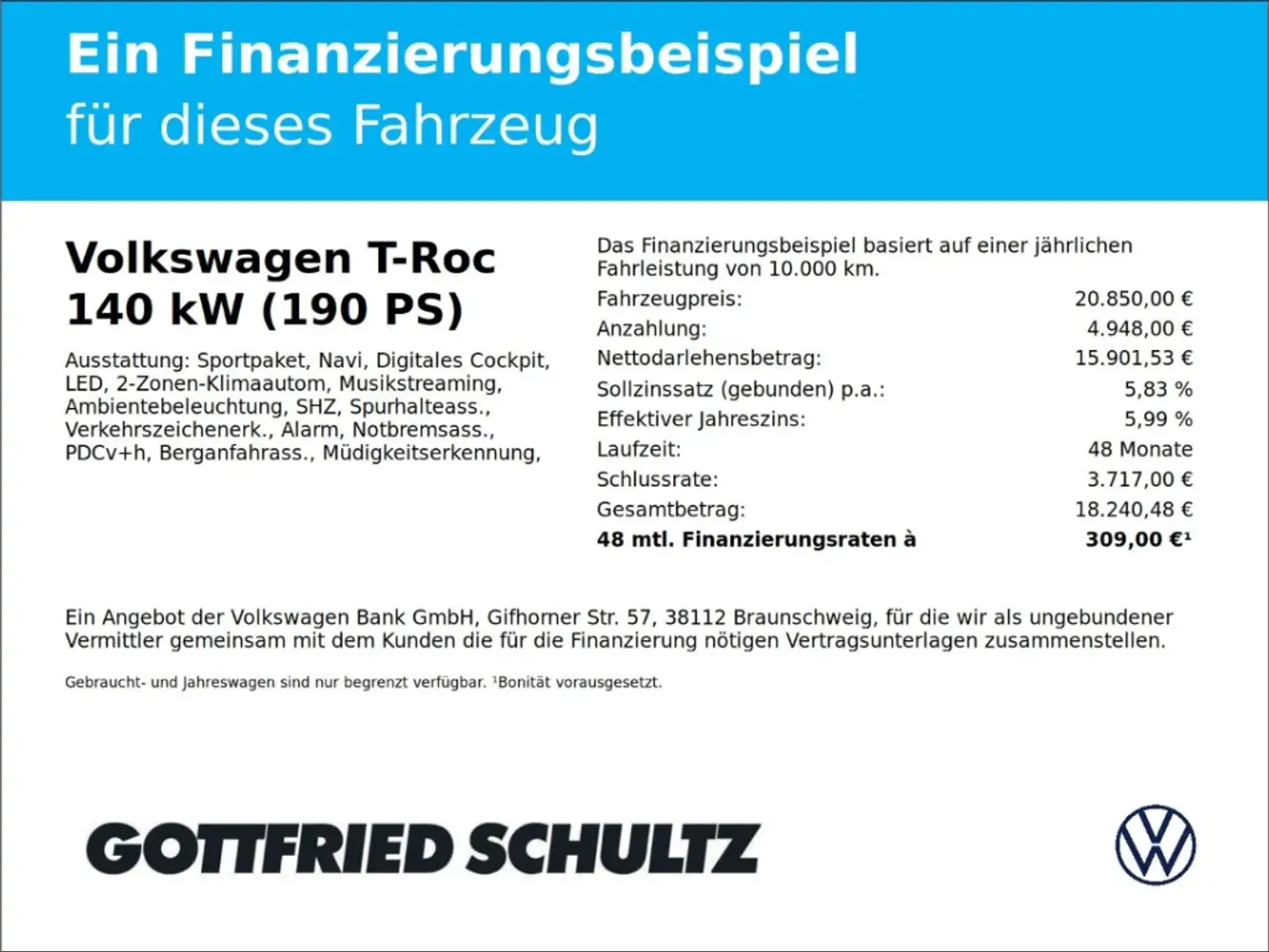 Volkswagen T-Roc 2.0 TSI Sport DSG   4Motion   LED   SHZ Azul - 2
