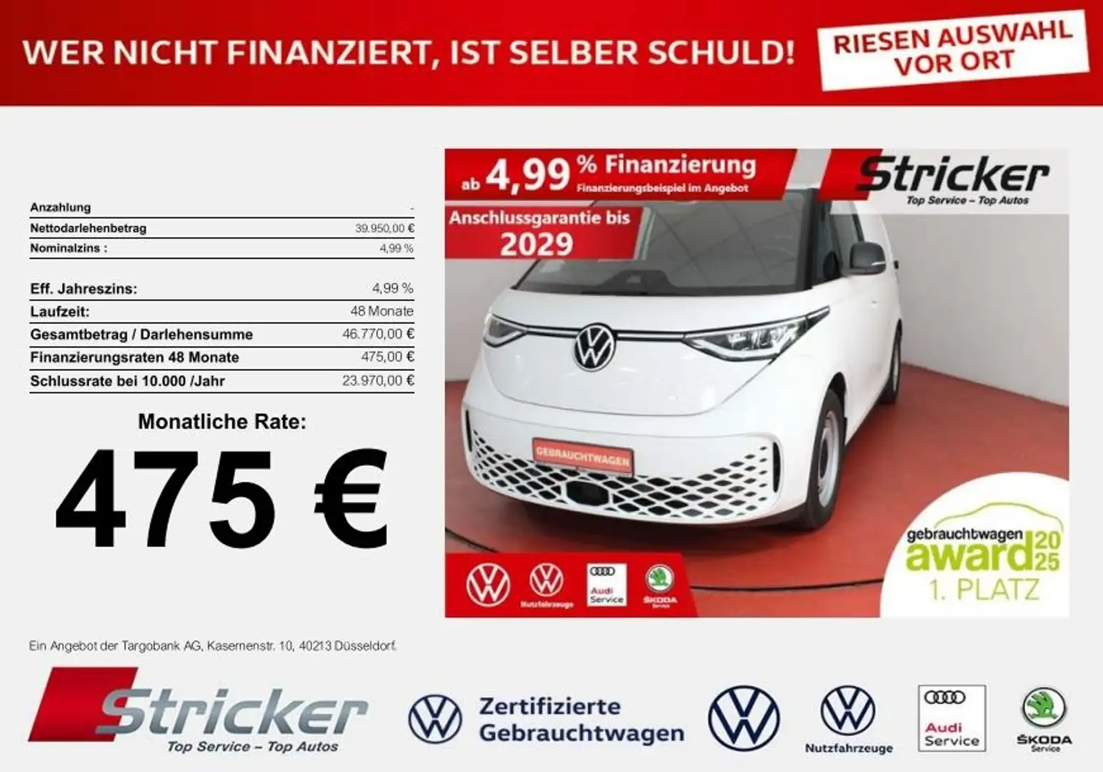 Volkswagen ID.Buzz Cargo 150/77 475,-ohne Anzahlung Kamera A Blanc - 1