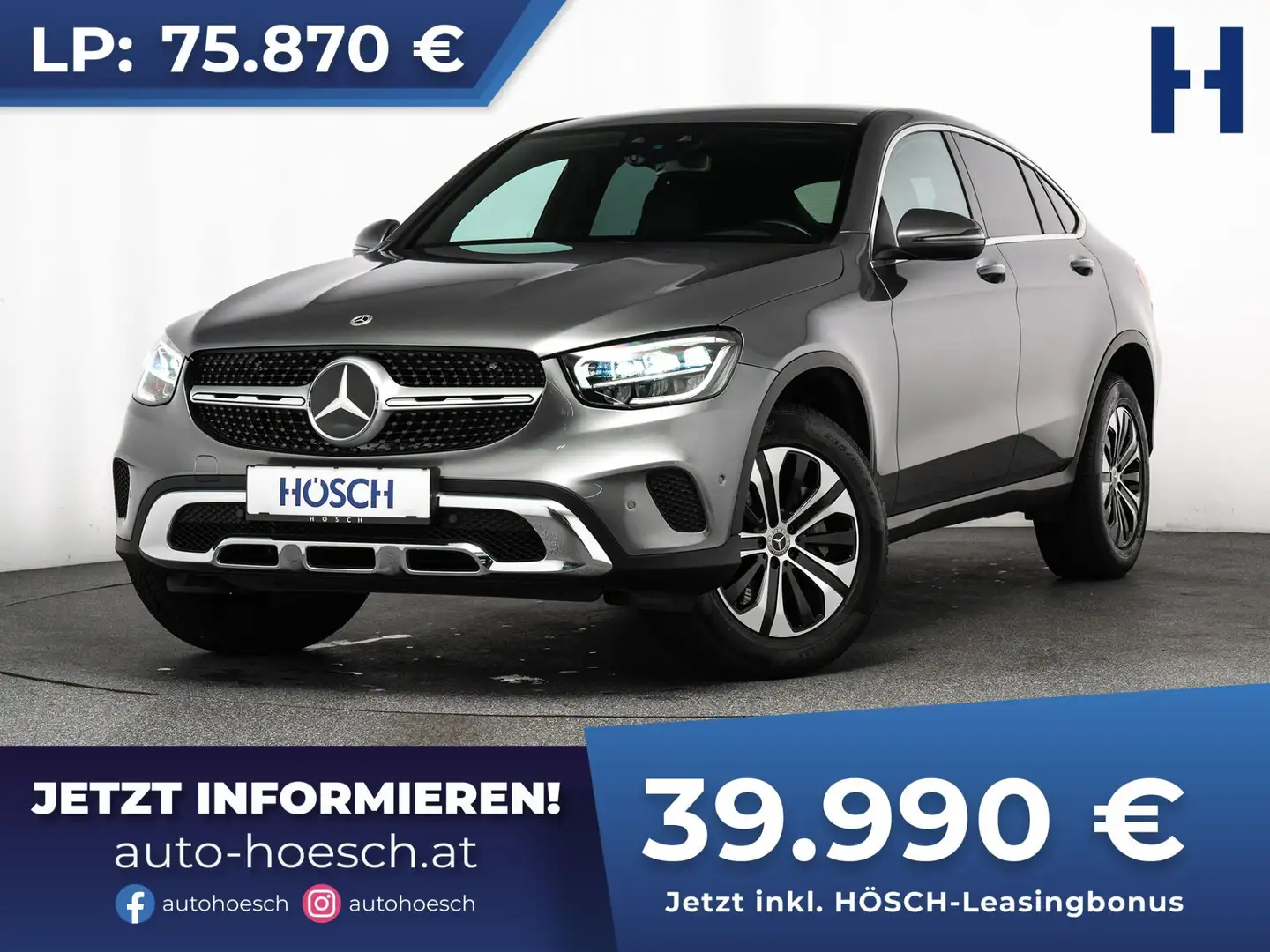 Mercedes-Benz GLC 300 de PHEV 4Matic Coupé HEAD-UP LEDER MBUX ++ Grau - 1