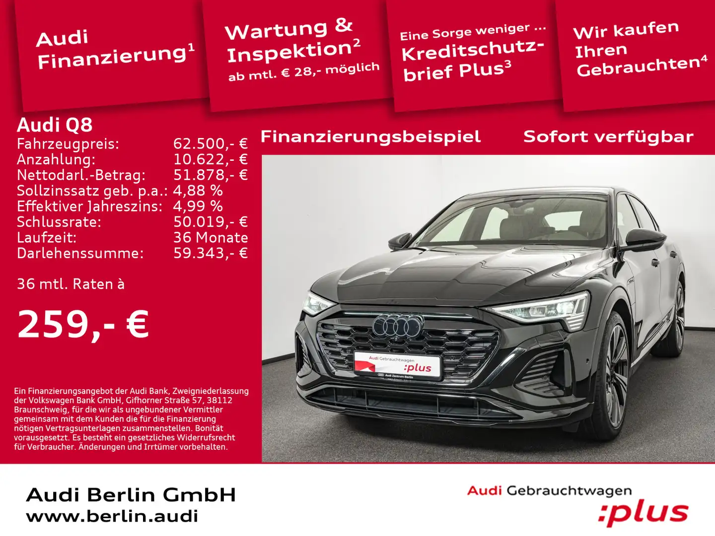 Audi Q8 Sportback S line 55 e-tron qu. AHK MATRIX 360 Fekete - 1