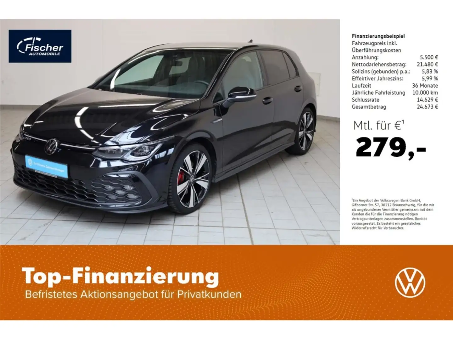 Volkswagen Golf 2.0 TDI GTD Black Style DSG Matrix/NAV/RFK Zwart - 1