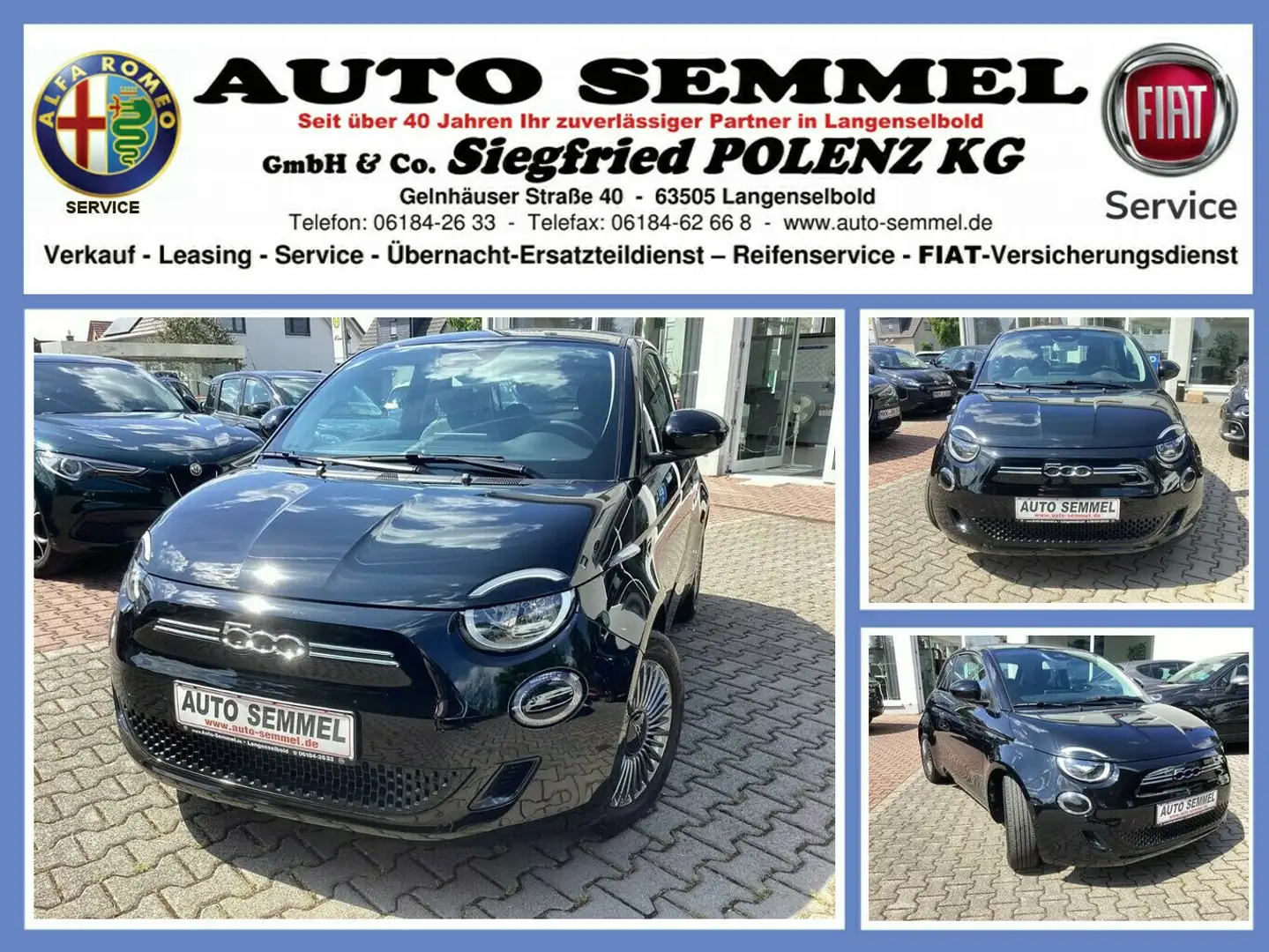 Fiat 500e Icon 42 kWh Park, Keyless, Winter Paket Nero - 1